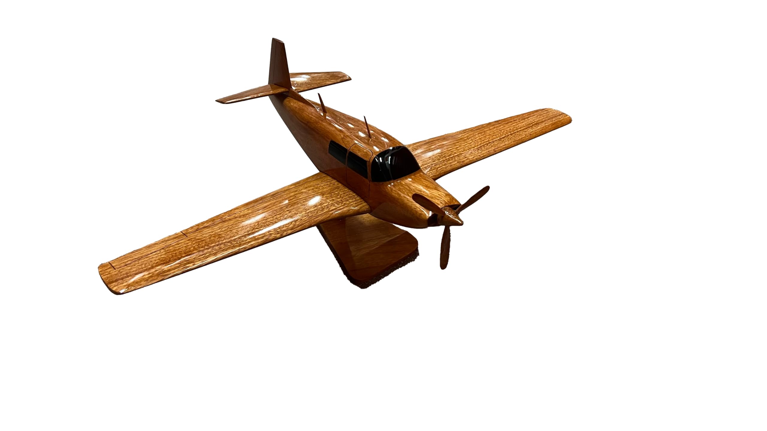 Mooney M20 Mahogany Wood Desktop Airplane Model - Handcrafted Aviation Collectible for Office Decor, Pilot Gift & Home Display