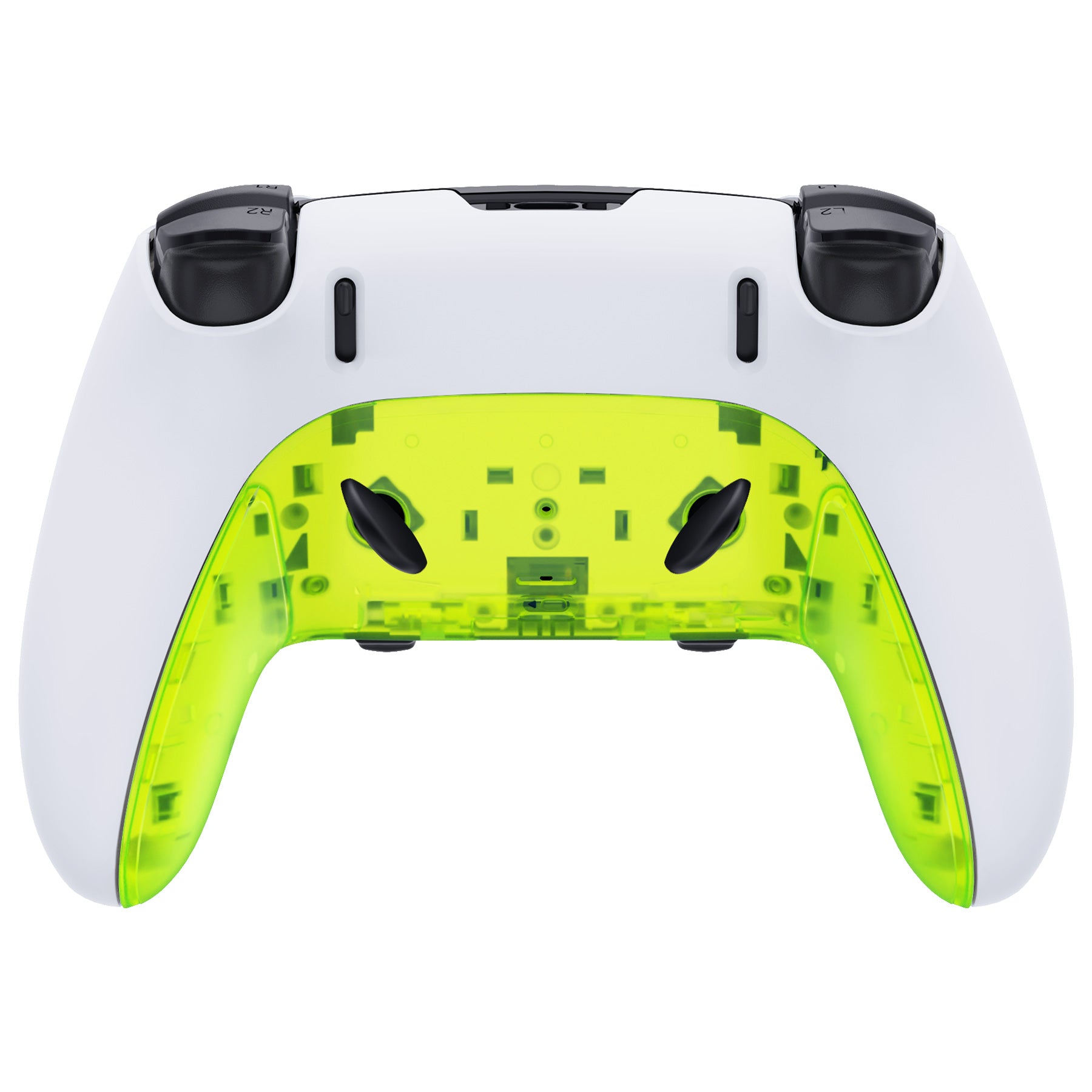 eXtremeRate Clear Lime Green Replacement Shell for PS5 Edge Controller - DIY Front & Back Cover Plates - Custom Trim & Decorative Clip - Perfect for Gaming, Customization & Controller Protection