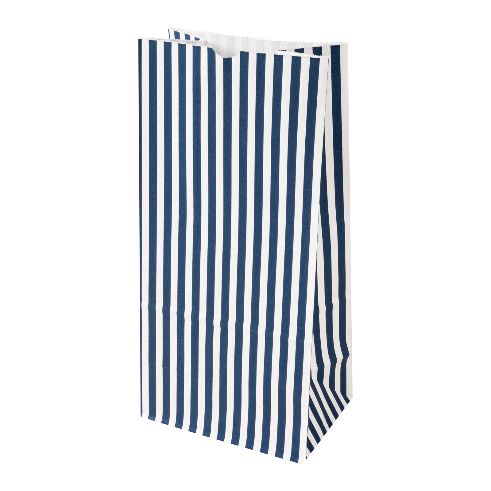 Premium Blue and White Striped Paper Bags - 8 lb Capacity, 6 x 4 x 11.75 Inches (100 Count) - Perfect for Retail Packaging, Gift Bags & Party Favors