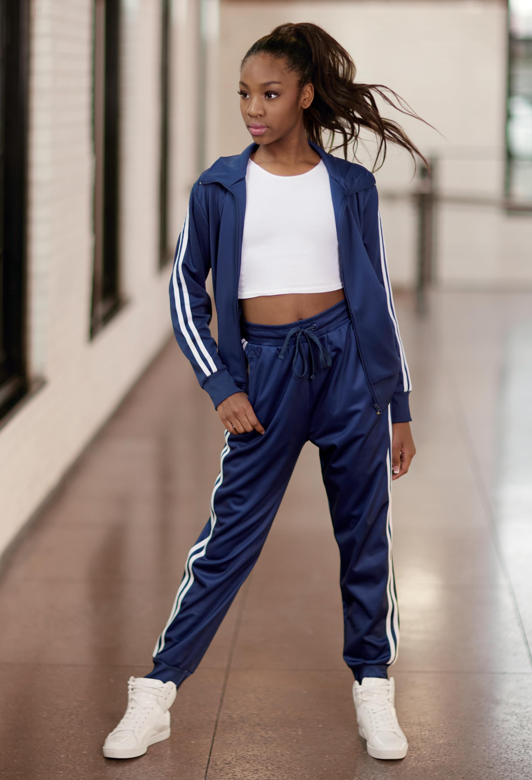 Balera Women's & Girls' Long Sleeve Track Jacket with Front Zipper - Perfect for Dance, Yoga, Gymnastics & Athletic Wear