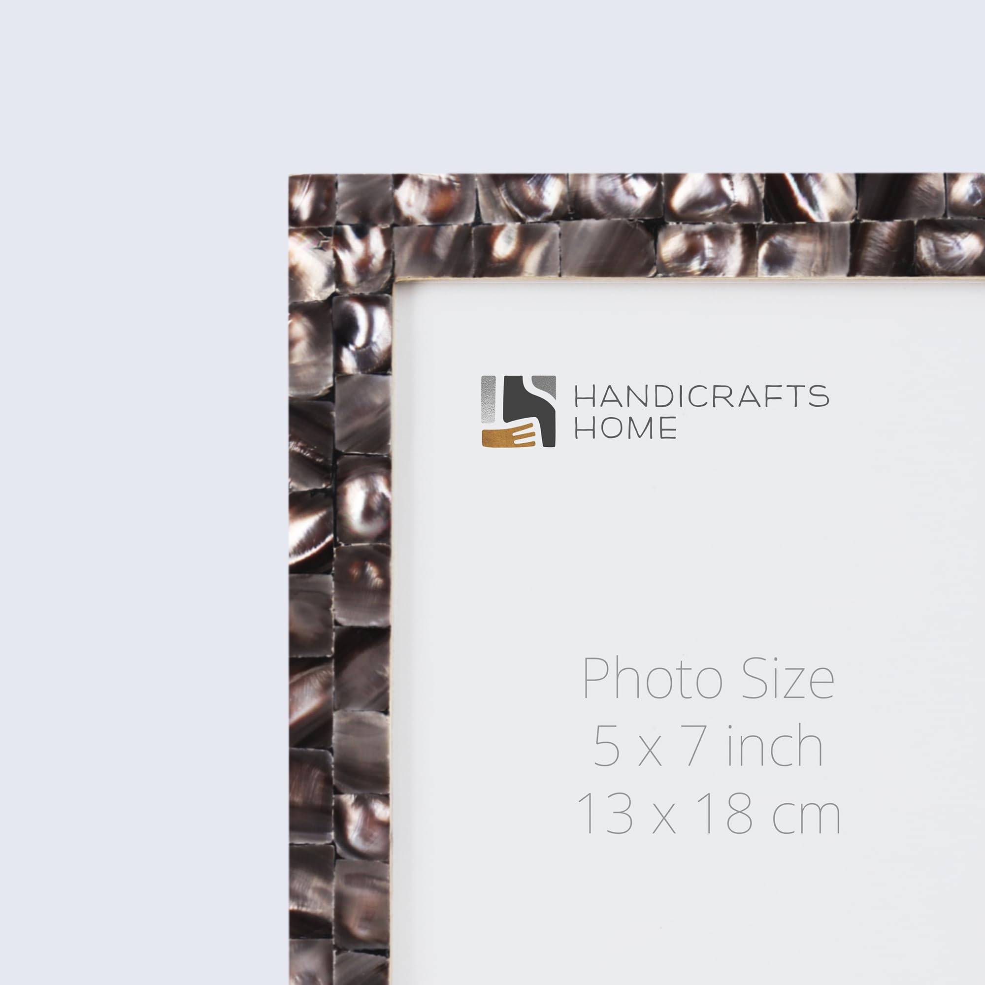 Mother of Pearl Photo Frames 5x7 - Pack of 2 for Wall & Tabletop Decor