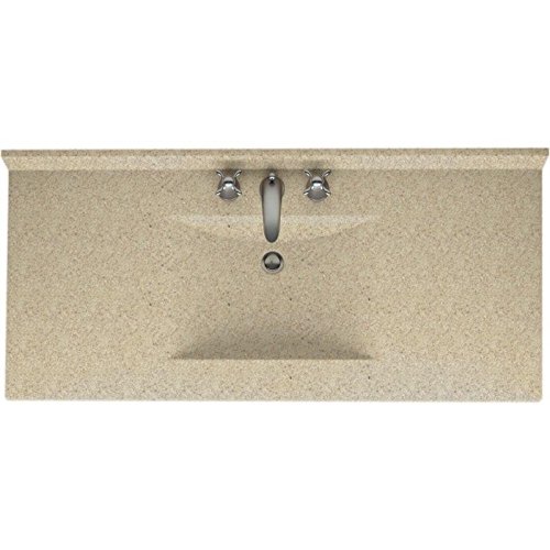 Swan CV02243.122 43-inch Single-Bowl Vanity Top, Solid Surface Contour Design, 22-in Depth, 6.25-in Height, Prairie Finish - Perfect for Modern Bathrooms