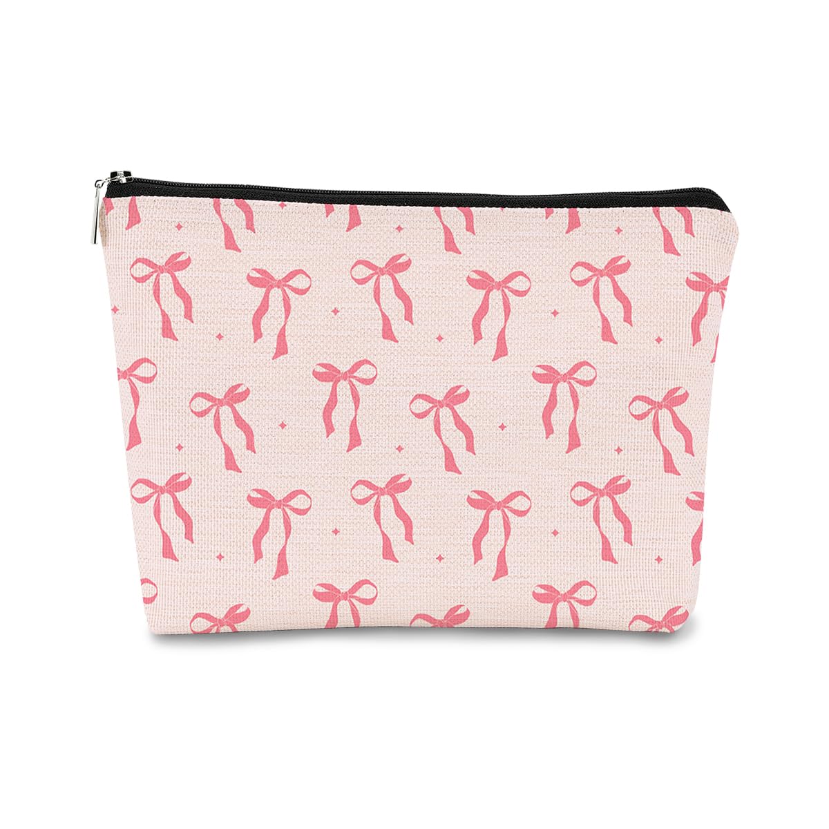 Coquette Pink Bow Makeup Bag | Aesthetic Cosmetic Pouch for Women | Cute Travel Makeup Organizer | Trendy Preppy Gift for Girls | Perfect for School, Gym & Travel Accessories