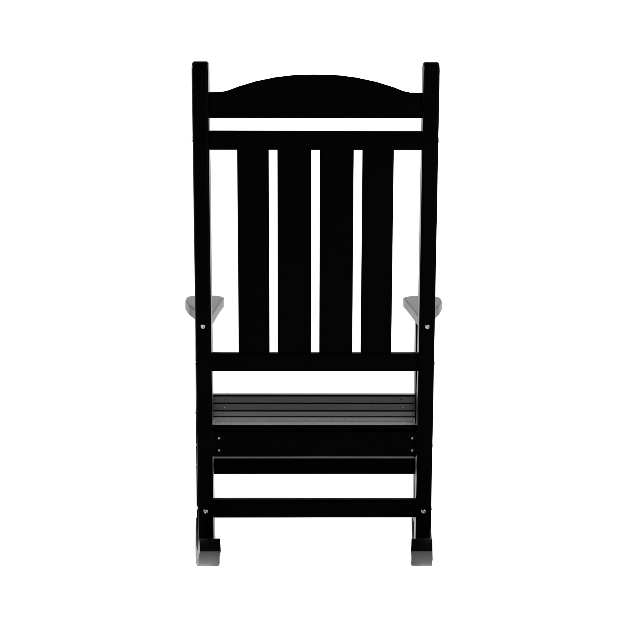 WO Home Furniture 2-Piece HDPE Outdoor Patio Rocking Chair Set - Traditional Style Rocking Chairs for Garden, Porch & Backyard (Black) - Perfect for Relaxing, Reading & Enjoying Nature
