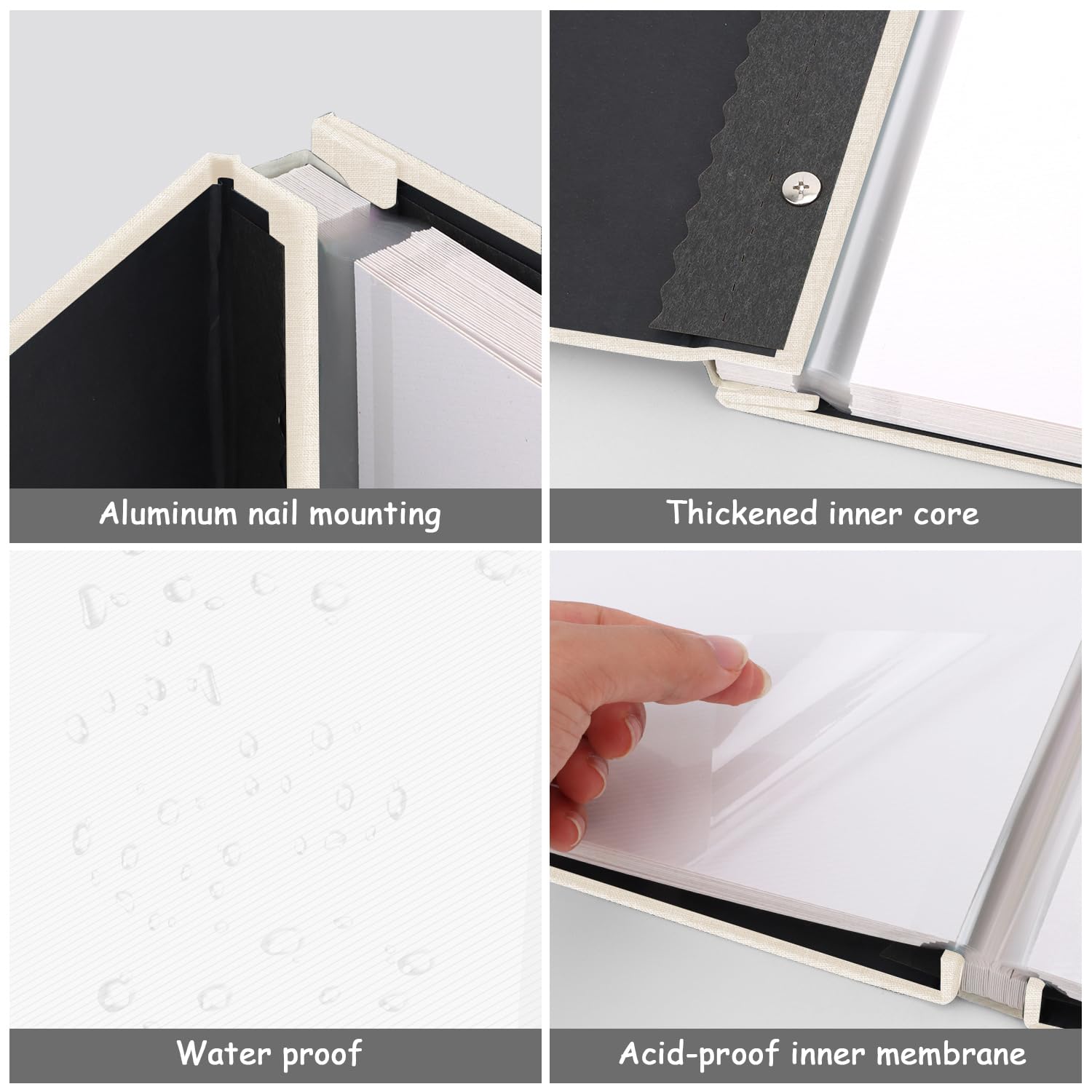 Self-Adhesive Photo Album with 60 Magnetic Sticky Pages - Holds 8x10, 5x7, 4x6, 6x8 & 3x5 Photos - Large Scrapbook for Family Memories, Wedding Photos & Baby Pictures - Perfect for Preserving Cherished Moments & Creating Beautiful Keepsakes