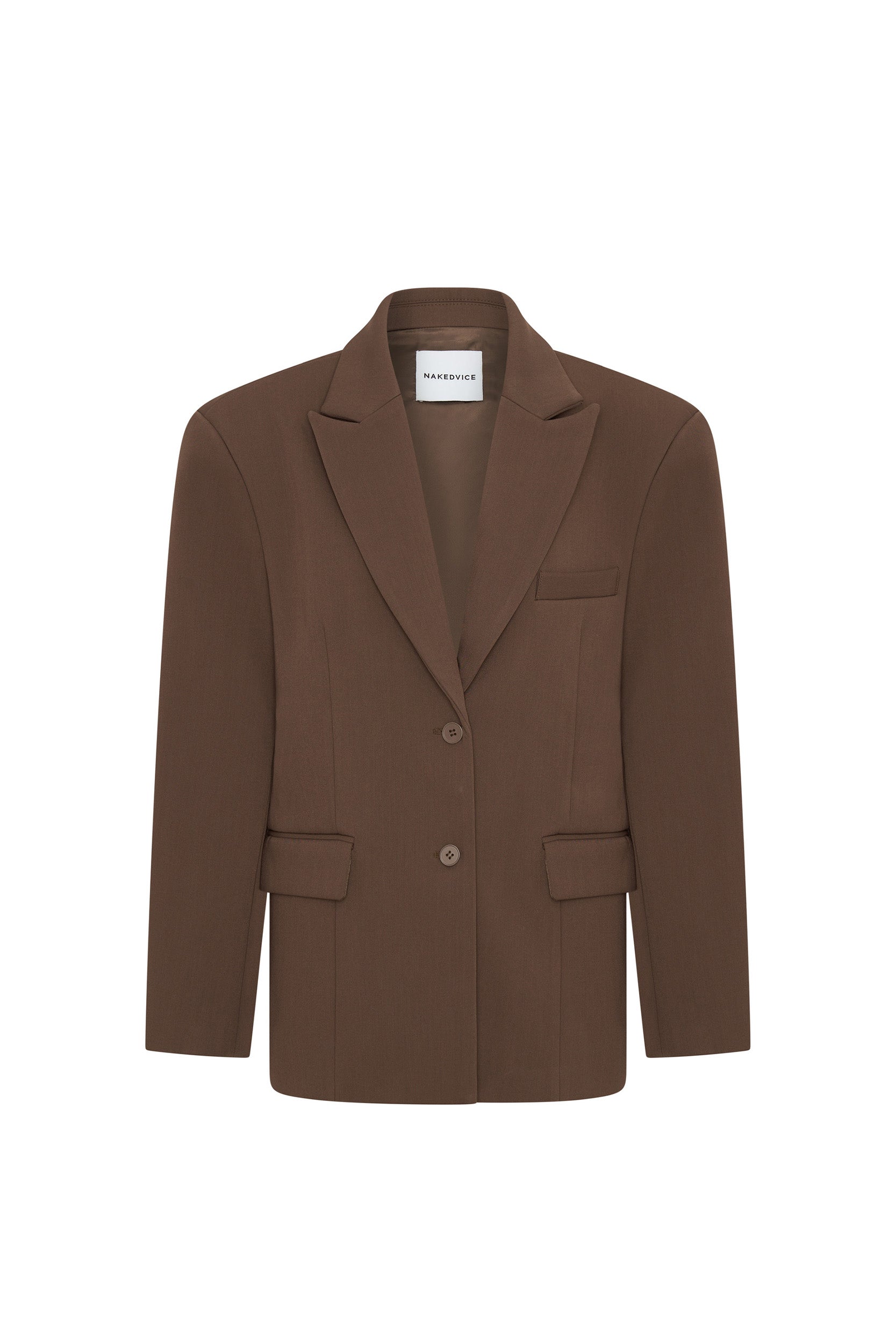 Isla Brown Blazer for Women - Elegant Single-Breasted Office Jacket, Perfect for Business Meetings, Workwear & Professional Outfits