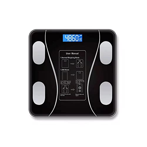 Smart Bluetooth Body Fat Scale - TECHPO Digital Bathroom Weight Scale with BMI, Muscle Mass & Water Percentage Tracking - Perfect for Home Gym, Fitness & Weight Loss (Black)