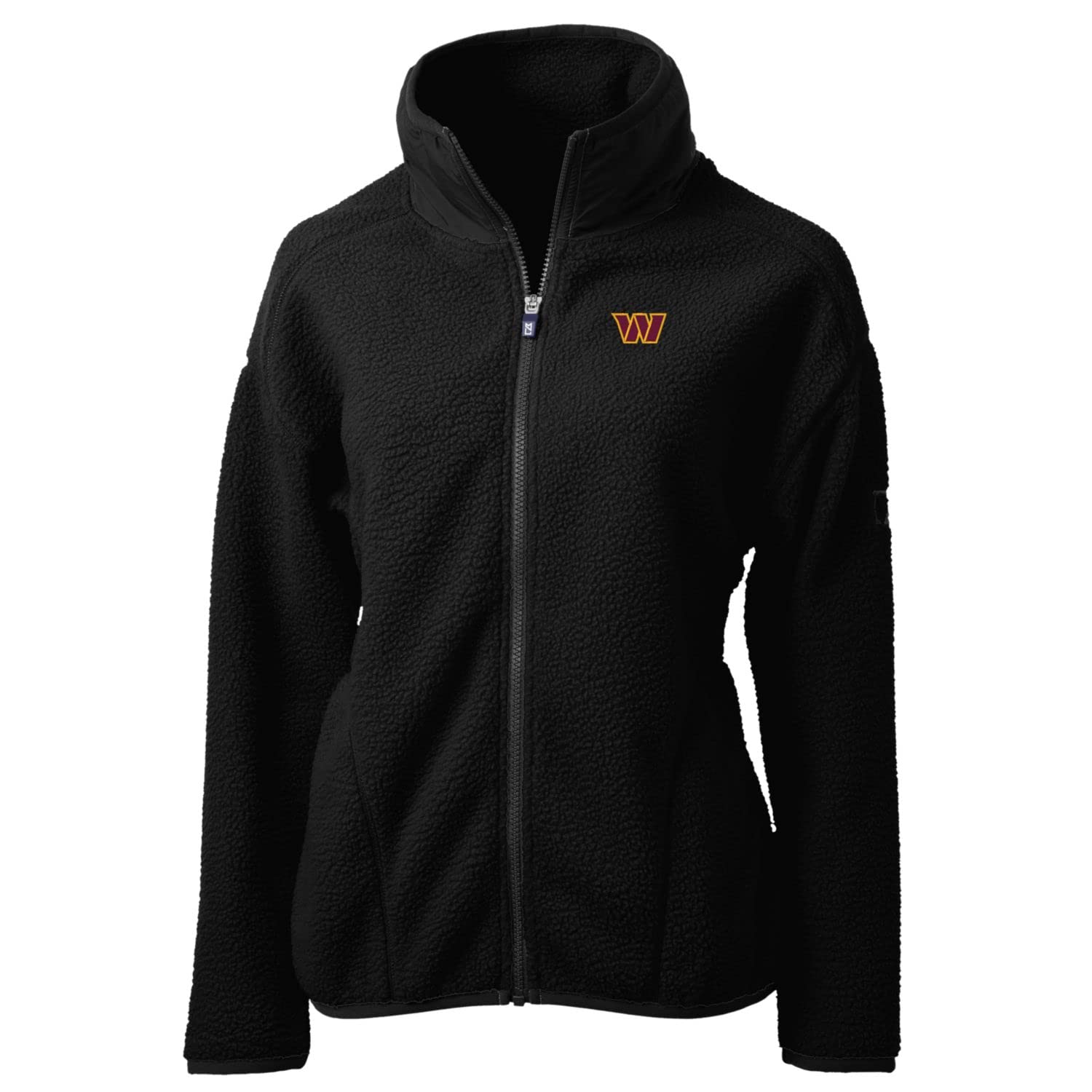 Cutter & Buck Women's NFL Cascade Eco Sherpa Fleece Full-Zip Jacket - Warm & Cozy Winter Outerwear for Football Fans, Game Day Outfits & Casual Wear
