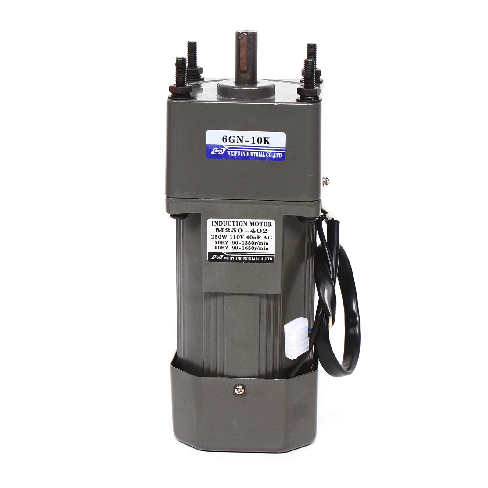 110V 250W High Torque AC Gear Motor - 16Nm Single-Phase Electric Gear Reducer with 0-135 RPM Adjustable Speed Controller | Perfect for Conveyor Systems, Packaging Machinery & Industrial Automation Equipment