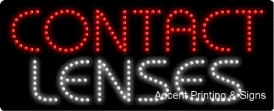 Flashing LED Contact Lenses Sign - Energy Efficient Animated Eye Care Store Display for Optometry Shops & Halloween Decorations