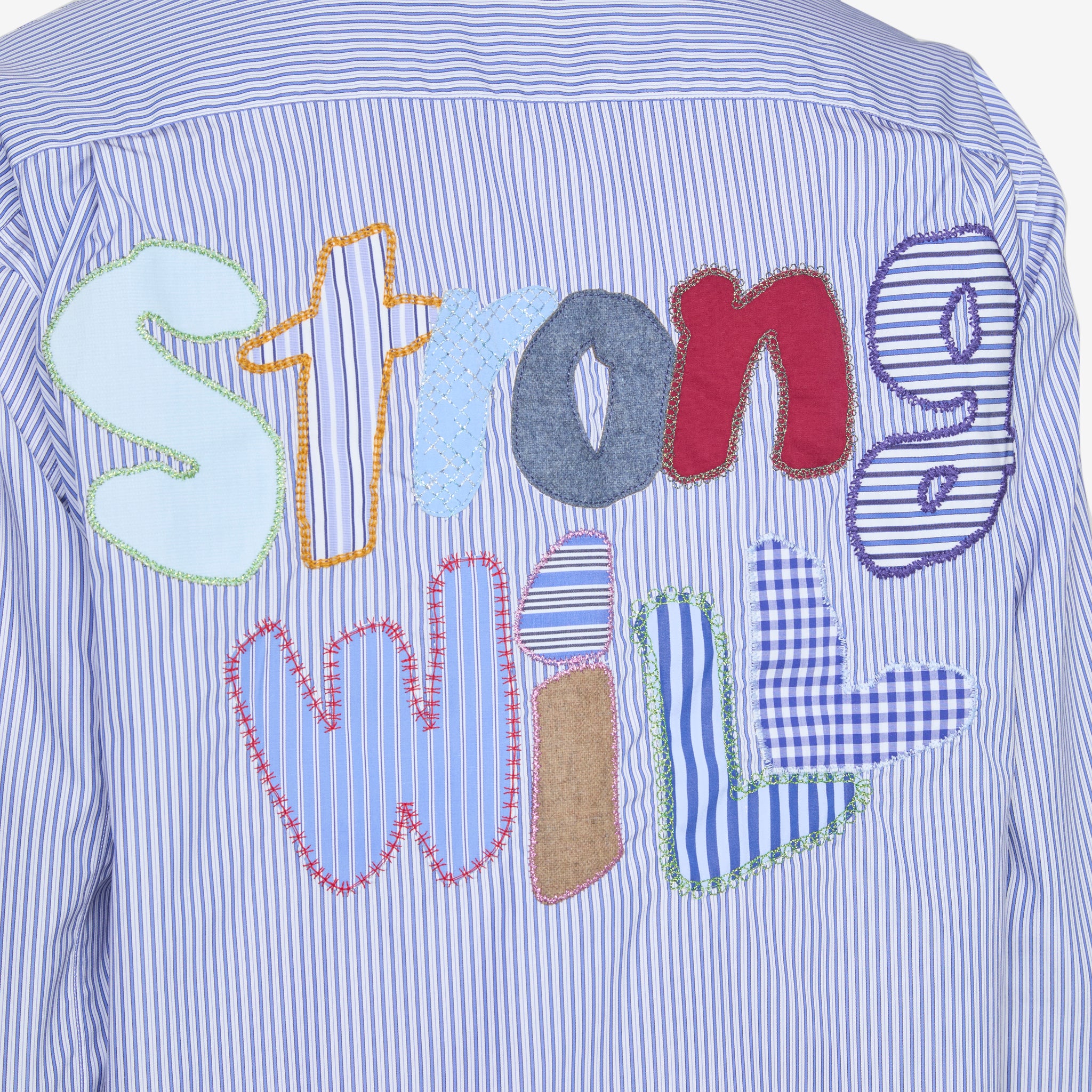 Strong Will Back Embroidered Shirt Stripe - Stylish Casual Button Down for Men | Perfect for Streetwear, Date Night & Everyday Outfits