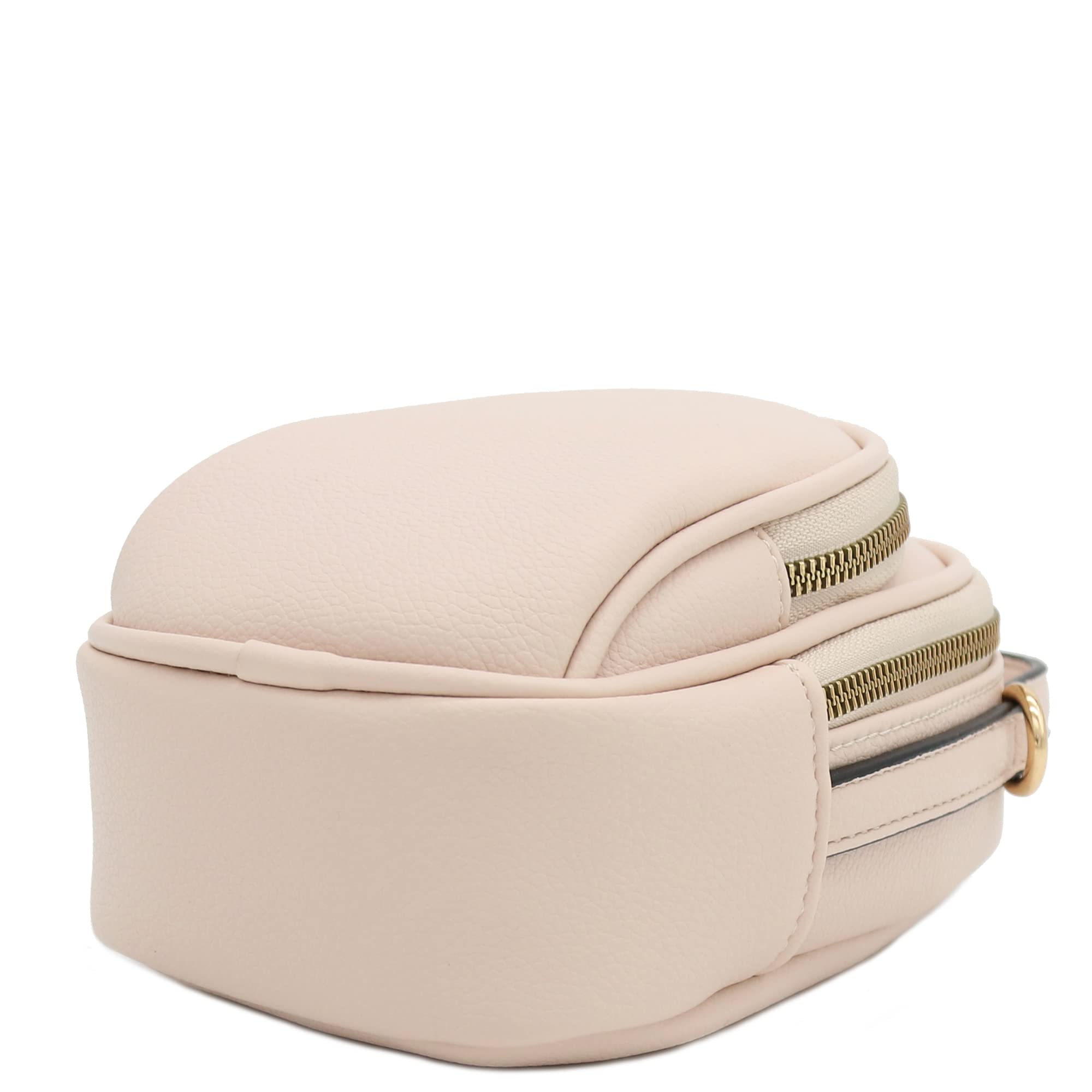 Stylish Two Compartment Mini Oval PU Leather Crossbody Bag for Women - Perfect for Everyday Use, Travel & Shopping