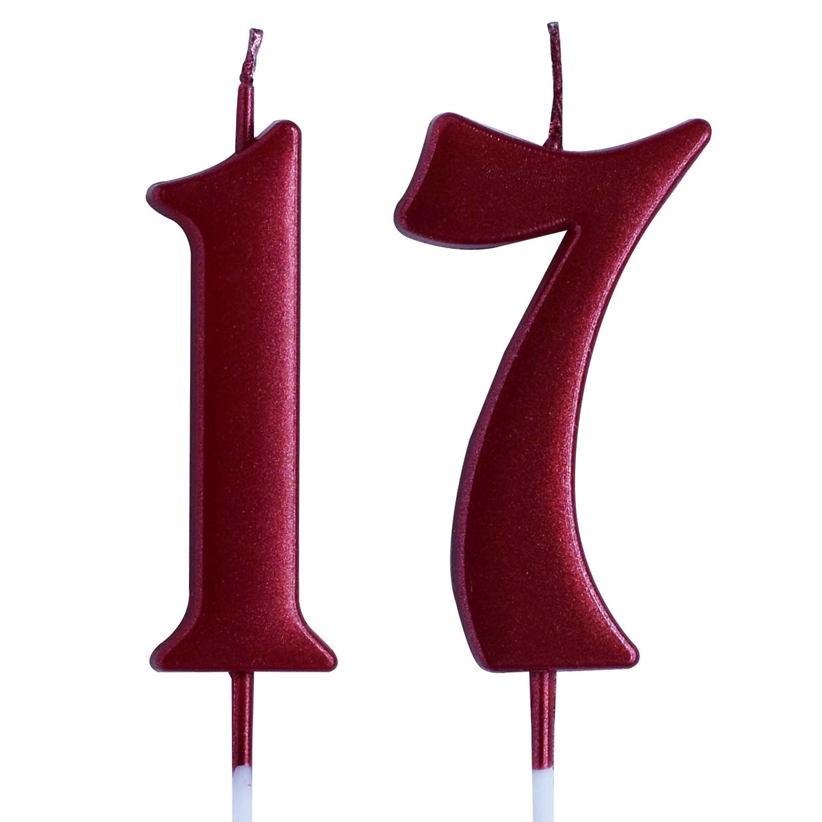 17th Birthday Candle - Number 17 Cake Topper for Sweet 17 Party Decorations | Red Birthday Candles for Boys & Girls | Perfect for Birthday Cakes, Celebrations & Milestone Parties