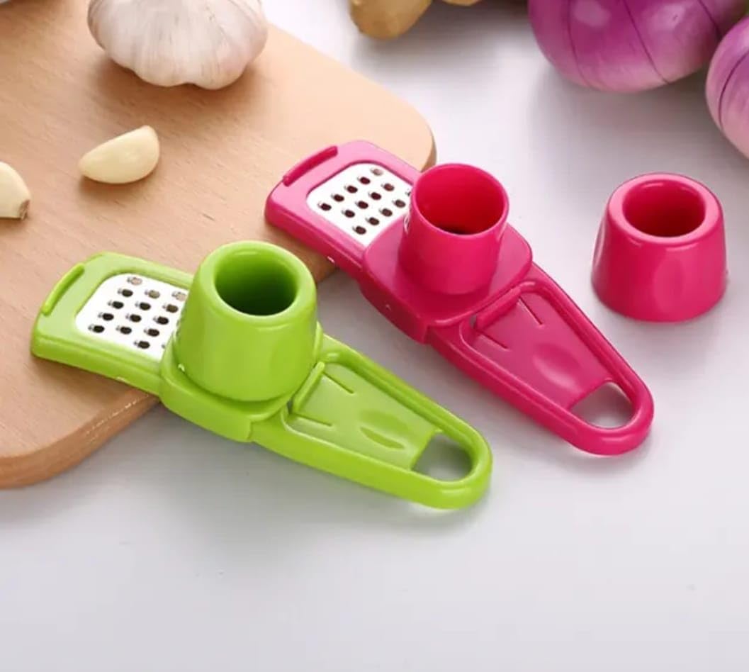 Blossom Creation Garlic Ginger Grater - Plastic Chopper for Kitchen - Multi-Color (Buy One Get One Free) - Perfect for Grating Garlic, Ginger & Spices for Cooking, Baking & Meal Prep