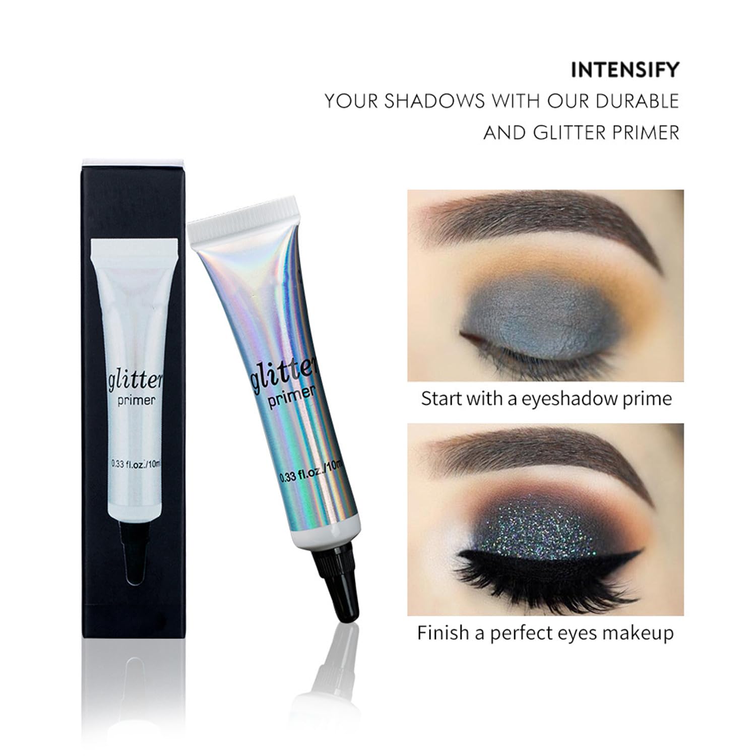 MAEPEOR Waterproof & Smudgeproof Cosmetic Glitter Glue Primer - Long Lasting Makeup Base for Eyes, Face, Lips & Body - Perfect for Glitter, Rhinestones & Body Jewels - Ideal for Parties, Halloween & Festival Makeup