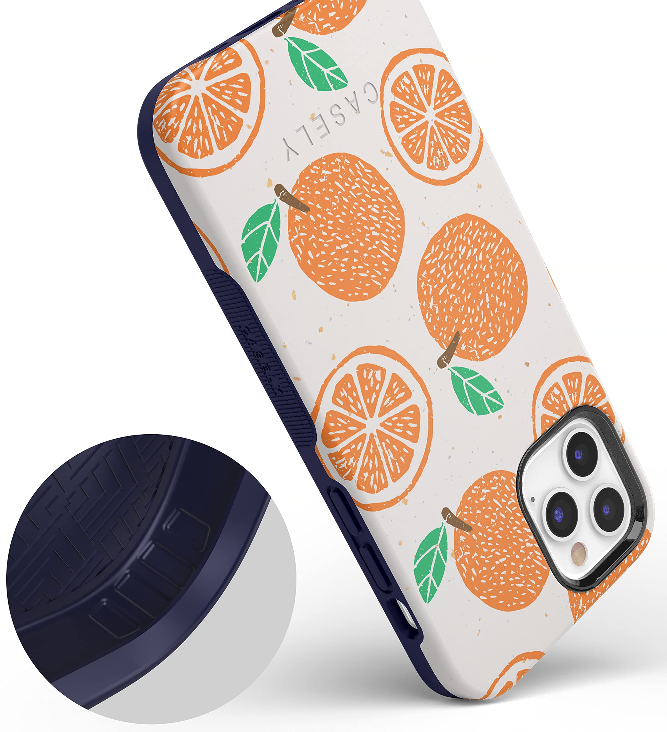 Casely iPhone 12 Pro Max Case with MagSafe Compatibility - Orange Stamped Protective Cover for Daily Use, Travel & Work | Shockproof & Slim Design