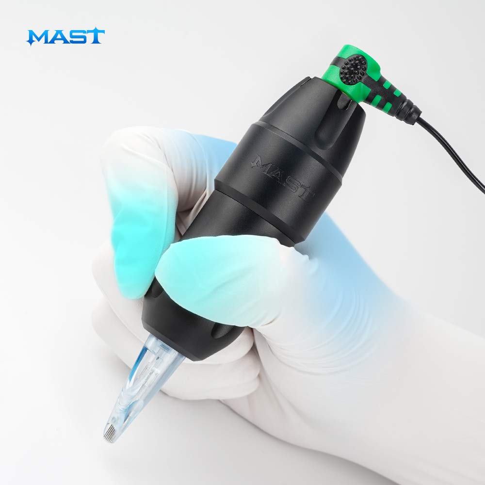 Professional Mast Tattoo Tour Pro Pen Machine Kit - Wireless Cordless Tattoo Gun with 2 Batteries & 20 Cartridges Needles - Perfect for Tattoo Artists & Scalp Microblading - Home Studio & Professional Use