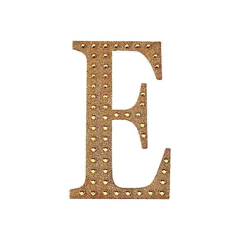 4 Inch Tall Self-Adhesive Rhinestone Letter Stickers - Gold Gem Decals for DIY Crafts, Scrapbooking & Home Decor