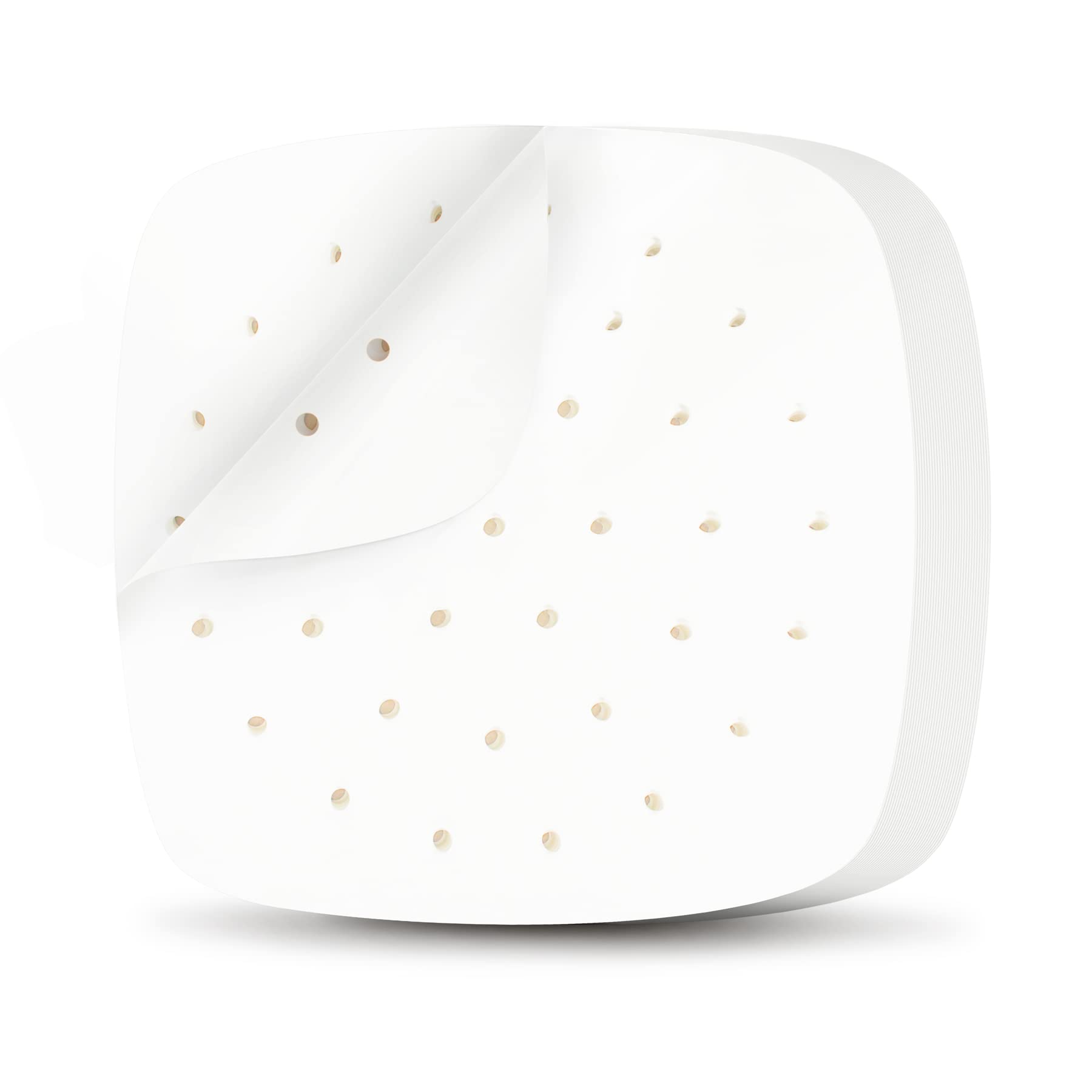 200Pcs Disposable Air Fryer Parchment Paper Liners - Square Perforated Baking Sheets for Air Fryer & Bamboo Steamer Basket | Non-Stick, Heat-Resistant | Perfect for Roasting, Steaming & Healthy Cooking (White)