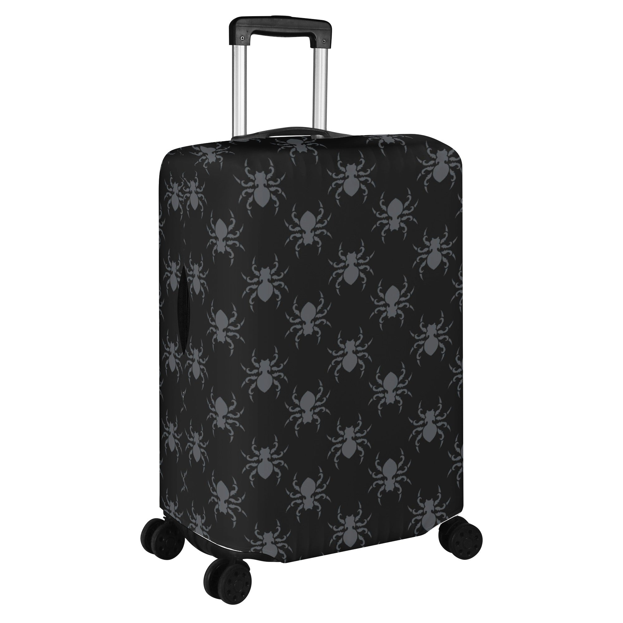 Gothic Spider Print Polyester Luggage Cover - Waterproof Suitcase Protector for Travel, Airplane, and Storage | Halloween Gothic Style Accessory