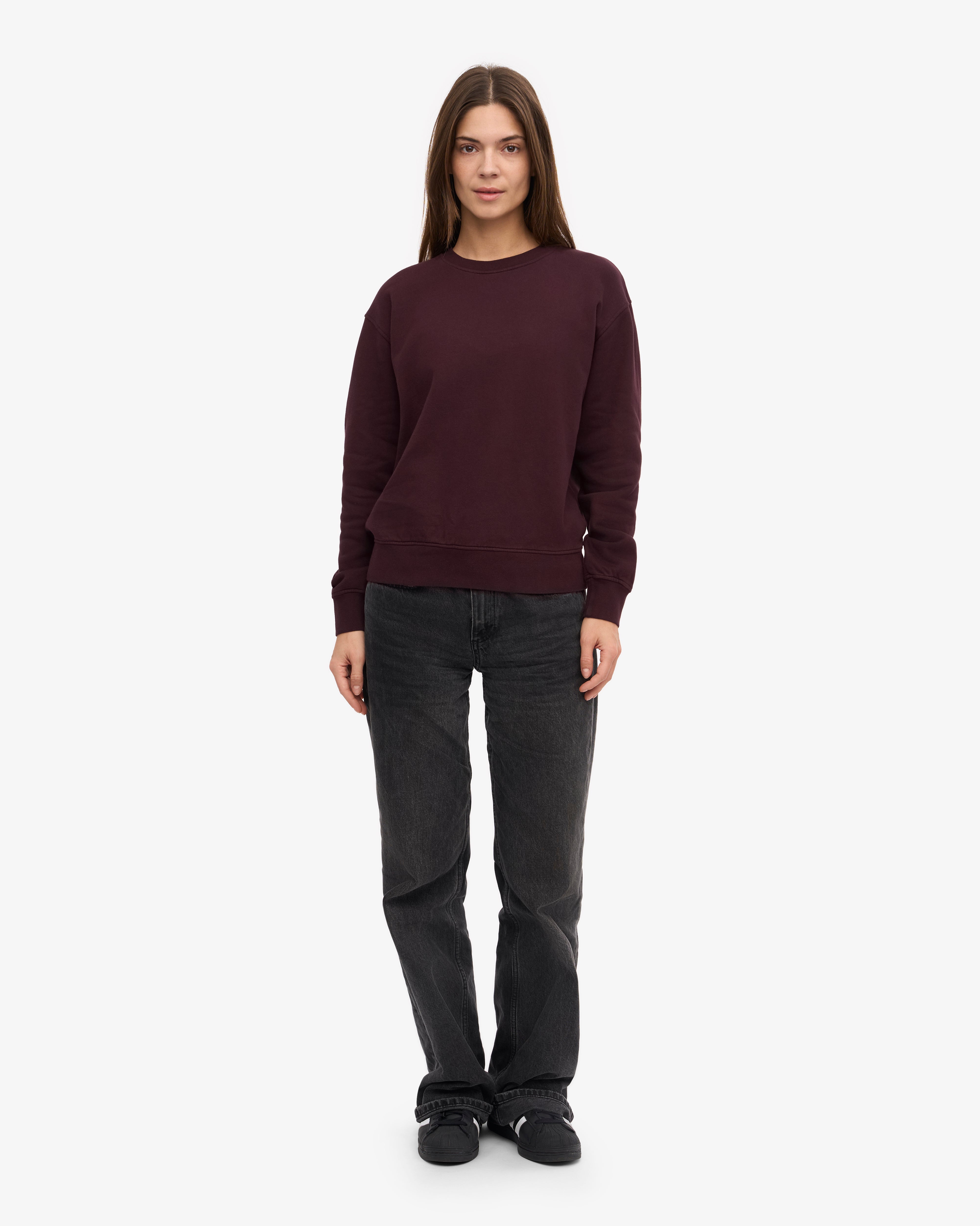 Women's Classic Organic Cotton Crew Neck T-Shirt - Oxblood Red | Soft & Comfortable Casual Wear for Everyday Outfits