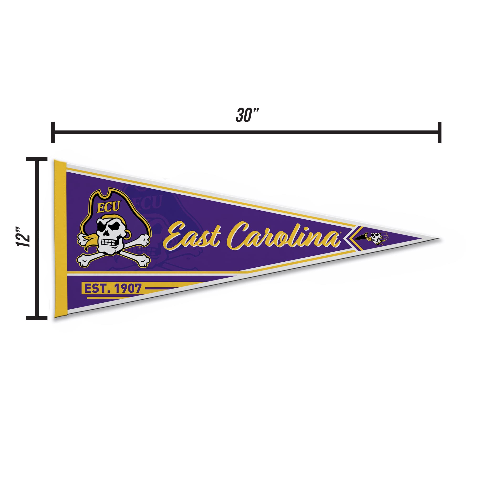 East Carolina Pirates Classic 12x30 Felt Wall Decor Pennant - Perfect for College Dorm, Game Room & Sports Fan Gifts