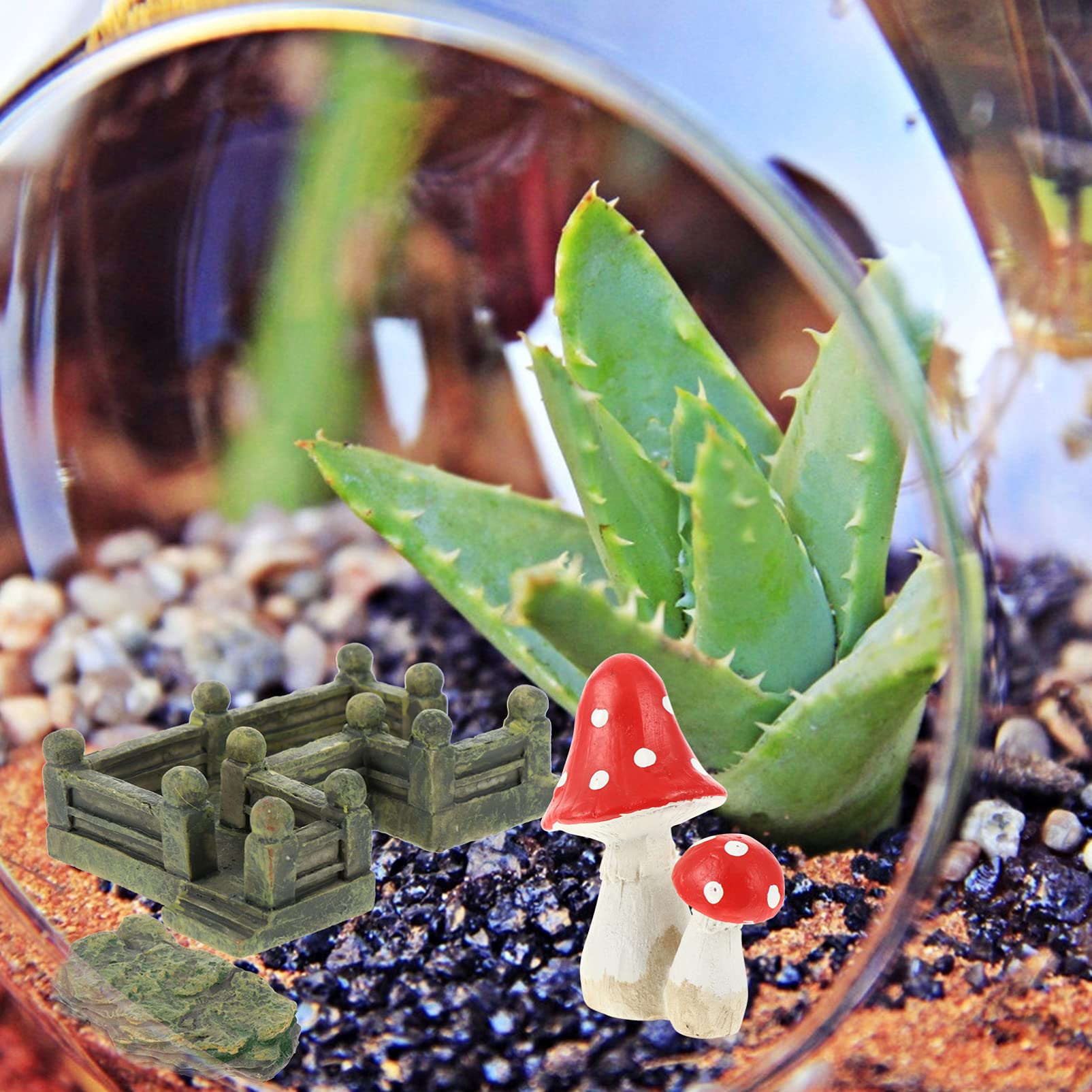 DOITOOL 5Pcs Resin Mushroom Figurines - Miniature Fairy Garden Decor, Terrarium Accessories, Jewelry Making Supplies for DIY Crafts, Home Decor, and Gift Giving - Perfect for Fairy Gardens, Terrariums, and Craft Projects