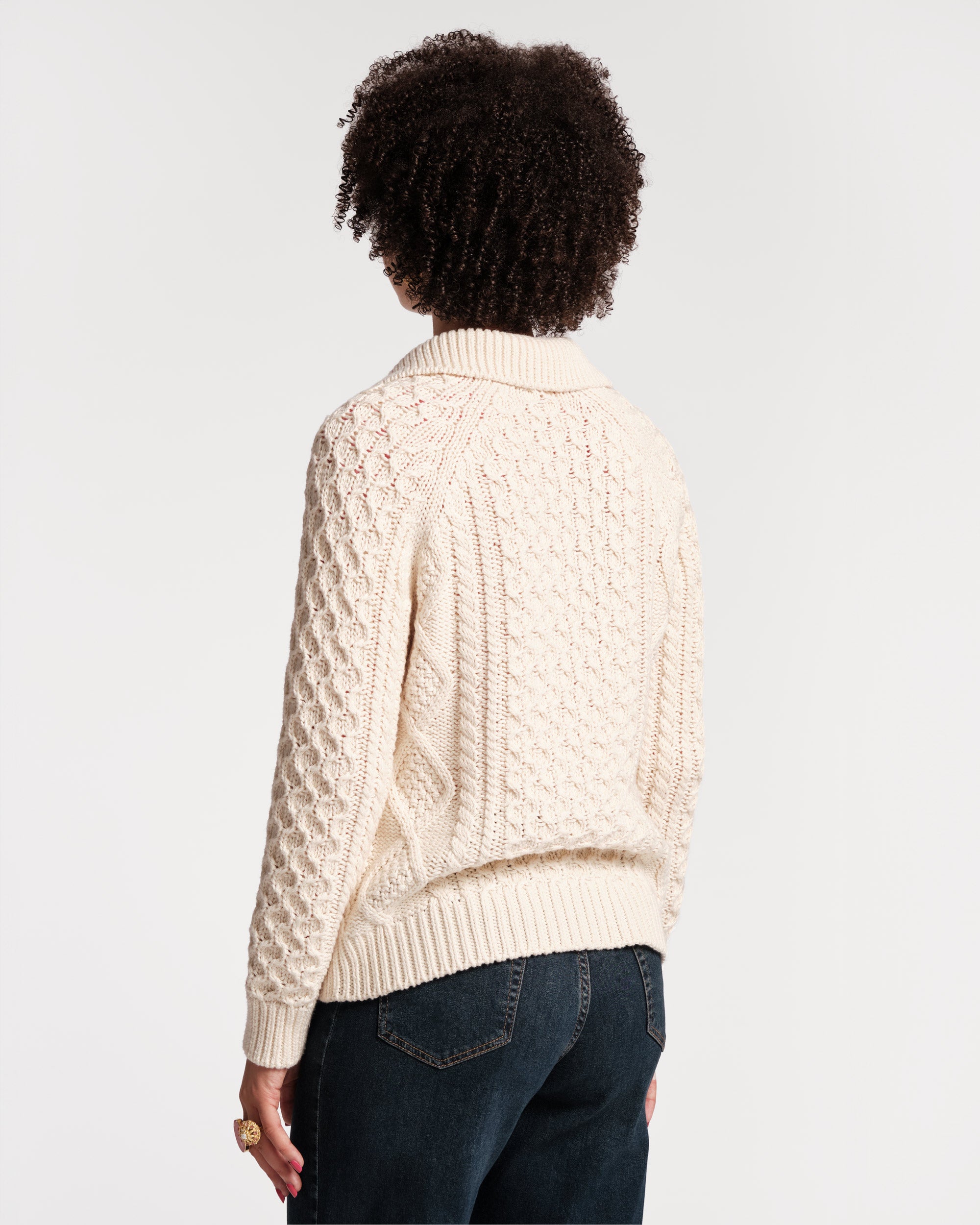 Fisherman Cableknit Cardigan for Men - Warm Wool Sweater with Classic Knit Design - Perfect for Fall, Winter & Outdoor Activities