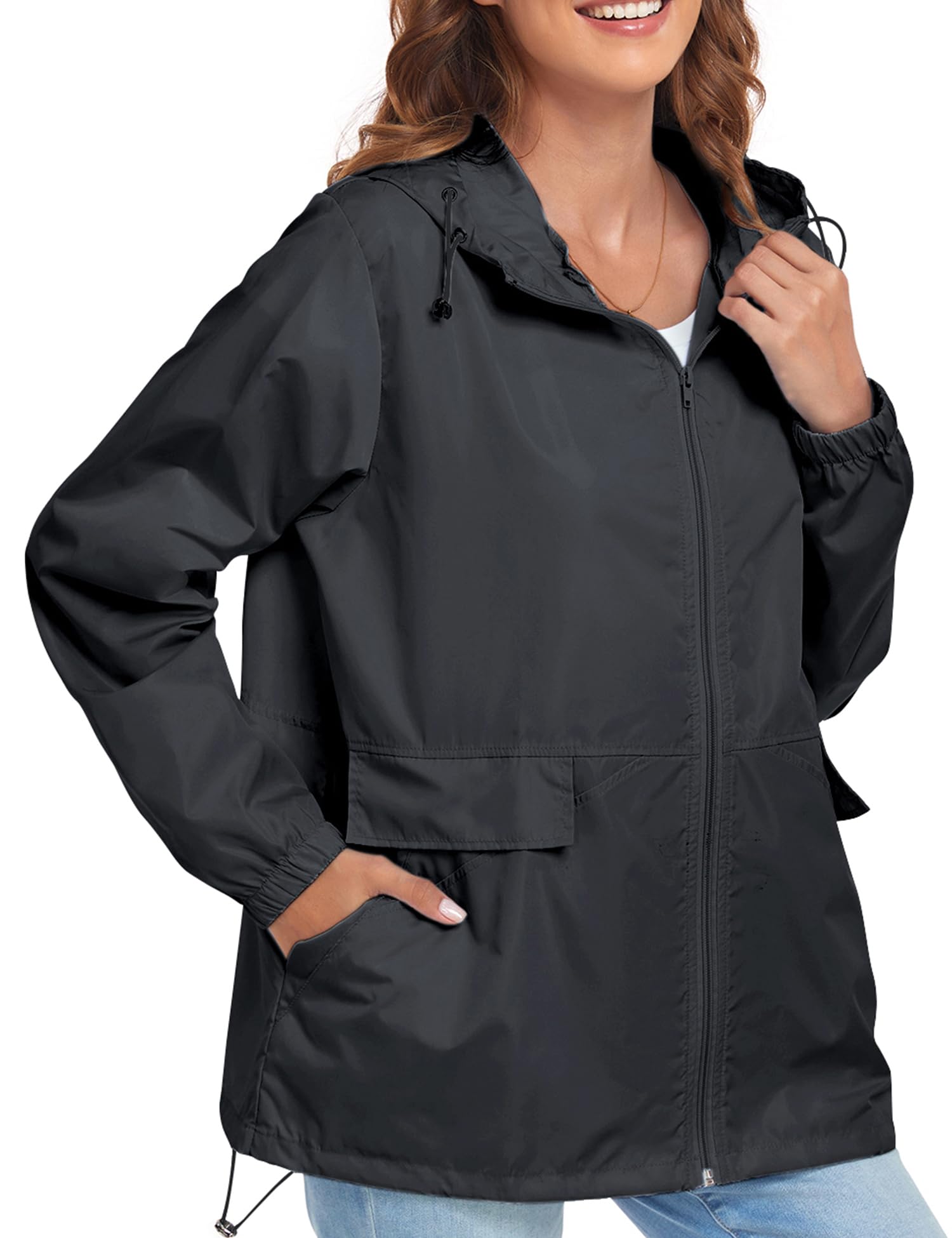 Women's Lightweight Waterproof Raincoat - Packable Windproof Hooded Rain Jacket for Outdoor Activities (S-XXL) | Perfect for Hiking, Commuting & Travel