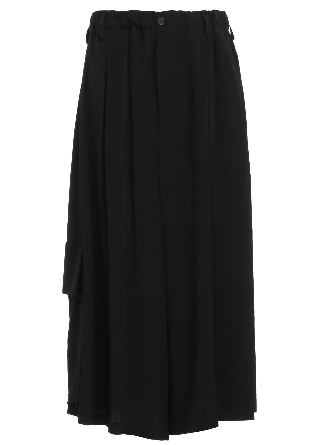 Stylish Crepe de Chine Cropped Wide Pants with Gusseted Flap Pockets - Comfortable & Trendy Women's Trousers for Work, Travel & Casual Outfits
