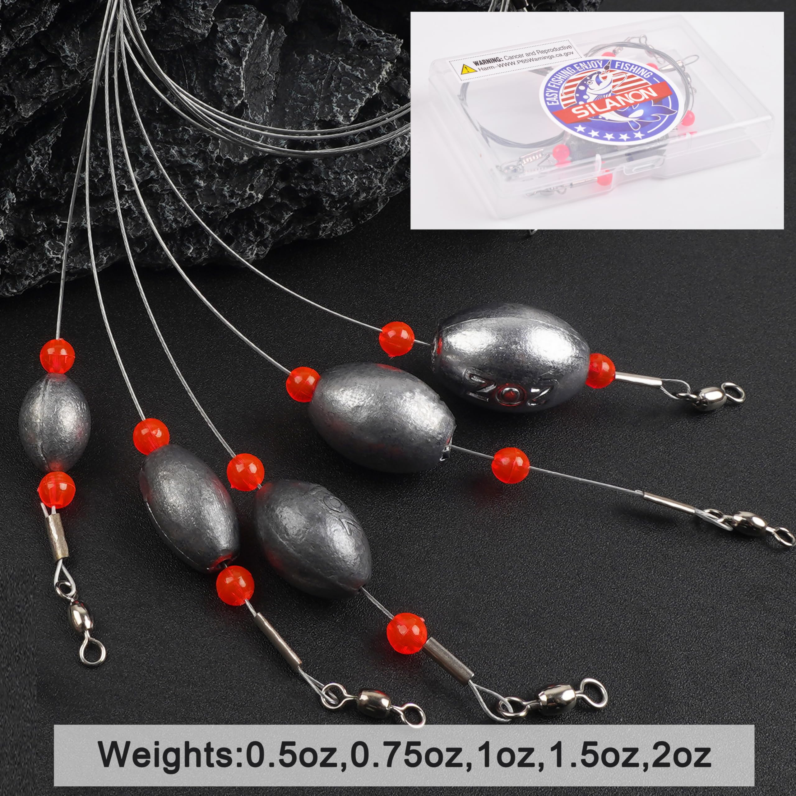 4/8pcs Stainless Steel Egg Fishing Sinker Rigs with Swivel Snap - Saltwater Flounder & Trout Bottom Fishing Gear for Ocean & Freshwater Angling - Perfect for Pier, Shore & Boat Fishing Adventures