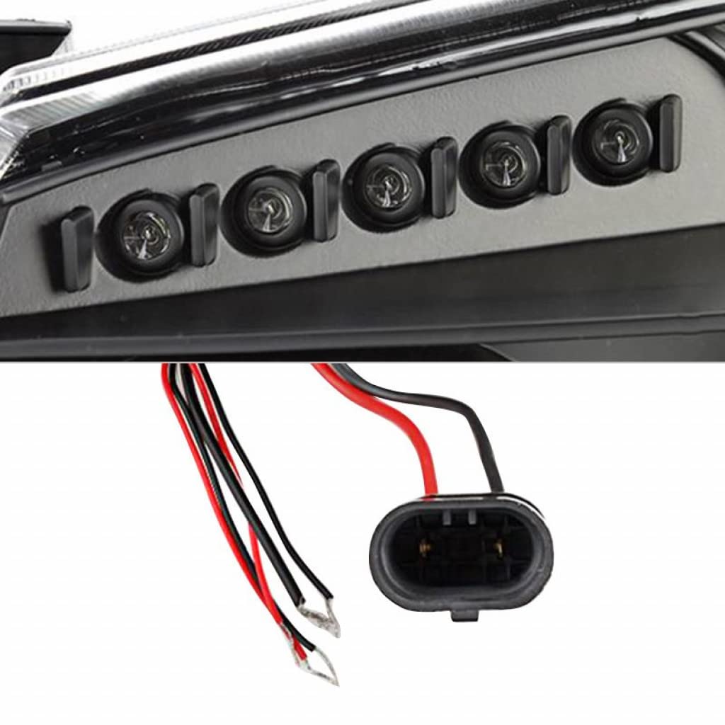 2005-2007 Dodge Magnum Spyder Projector Headlights - LED Halo Black Housing Headlamp Assembly Pair (5009876) | High Performance Lighting for Night Driving & Custom Car Upgrades