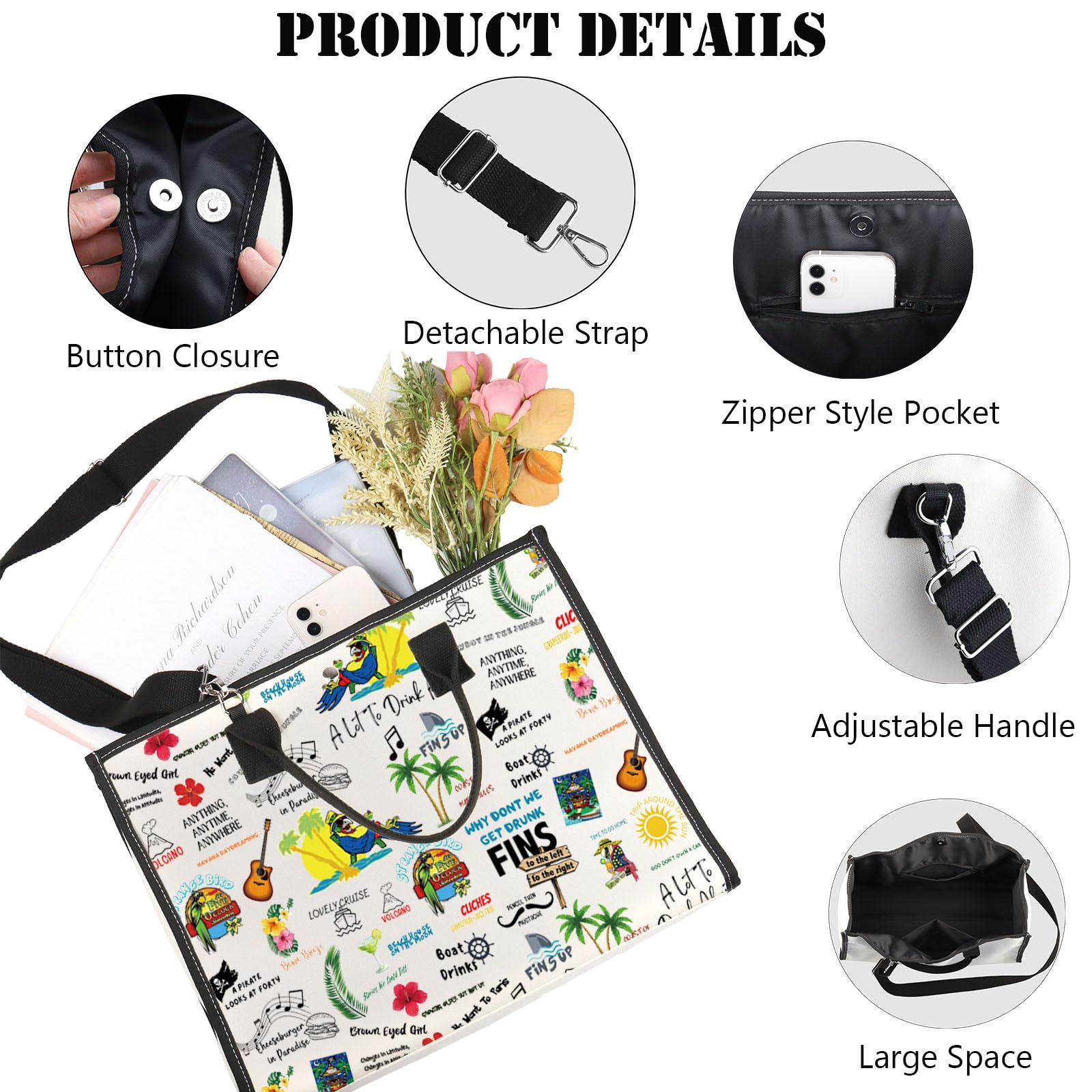 JNIAP Music Lyrics Makeup Bag - Singer Album Inspired Cosmetic Pouch with Zipper - Perfect Gift for Music Fans & Concert Merchandise - Great for Travel, Daily Use & Makeup Storage