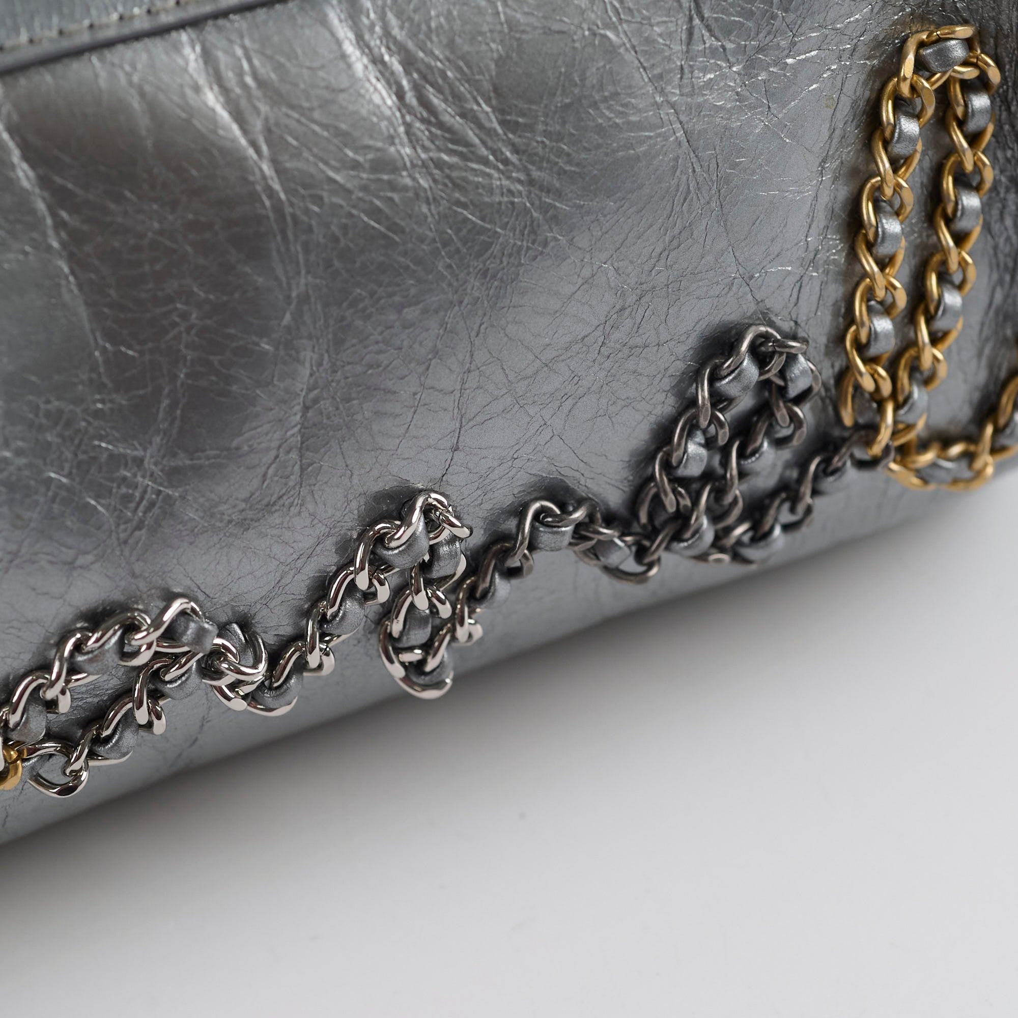 Chanel Signature Bowing Bag - Crumpled Metallic Calfskin Leather Handbag for Women | Luxury Evening Clutch & Party Purse for Special Occasions