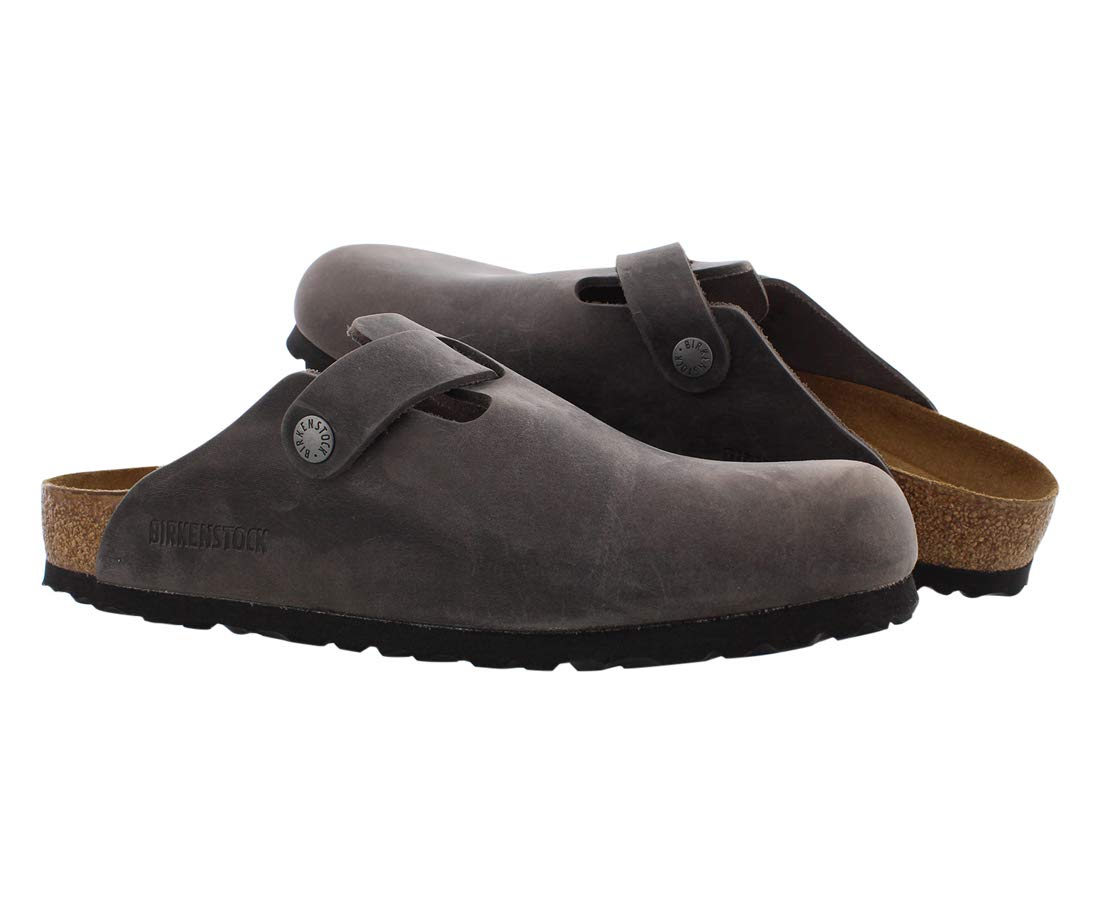 Birkenstock Women's Boston SFB Iron Oiled Leather Clogs Size 36 Regular (US) | Comfortable Slip-On Shoes for Home, Office & Casual Wear