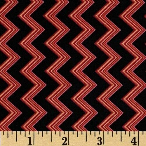 Chevron Pattern Black & Fuchsia Fabric - Stylish & Trendy Upholstery Material for Home Decor, DIY Projects & Fashion Accessories | Clearance Sale