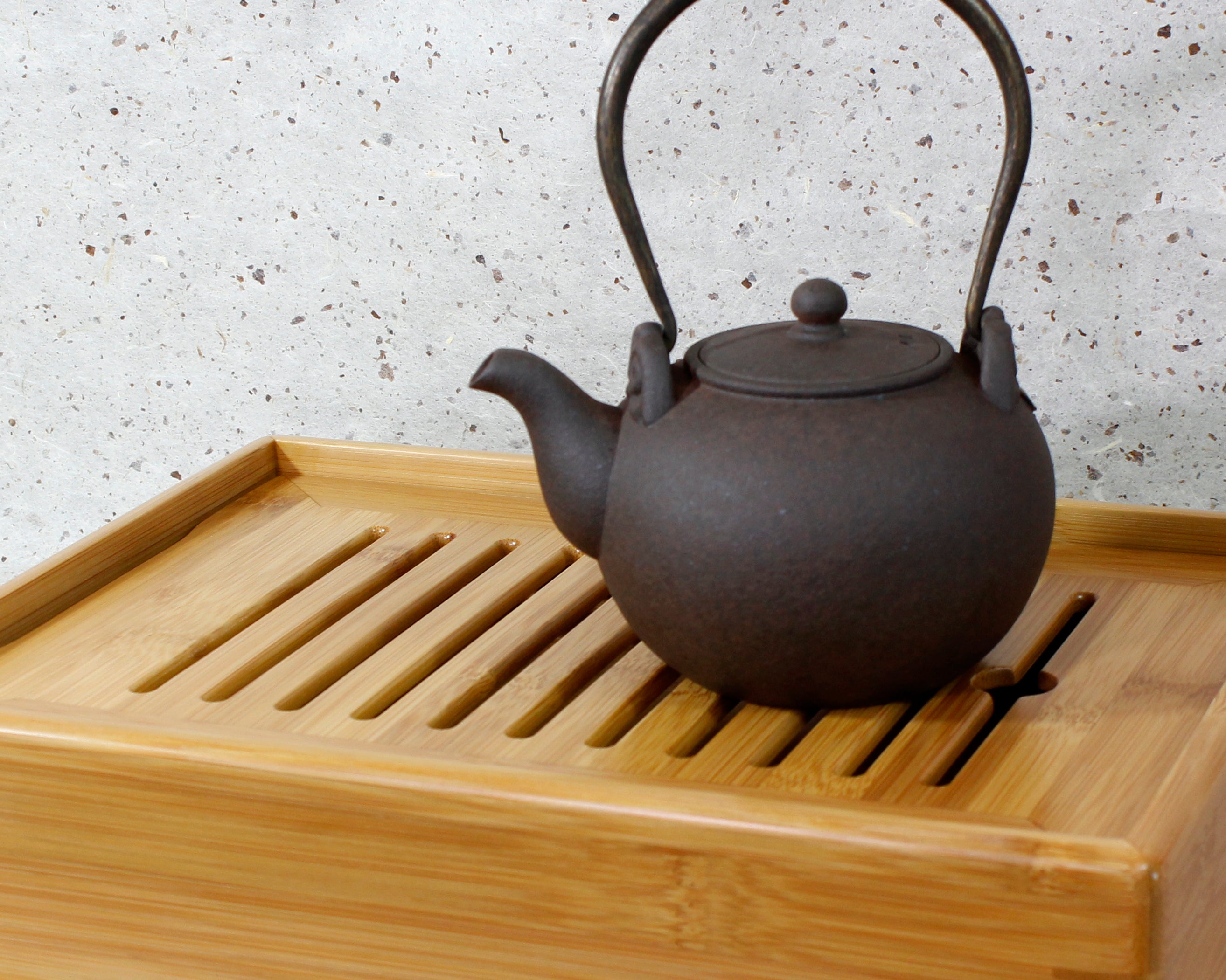 Premium Large Bamboo Tea Tray - Natural Handcrafted Tea Serving Tray for Tea Ceremony, Home Decor & Office Use - Perfect for Gongfu Tea, Matcha, and Relaxation