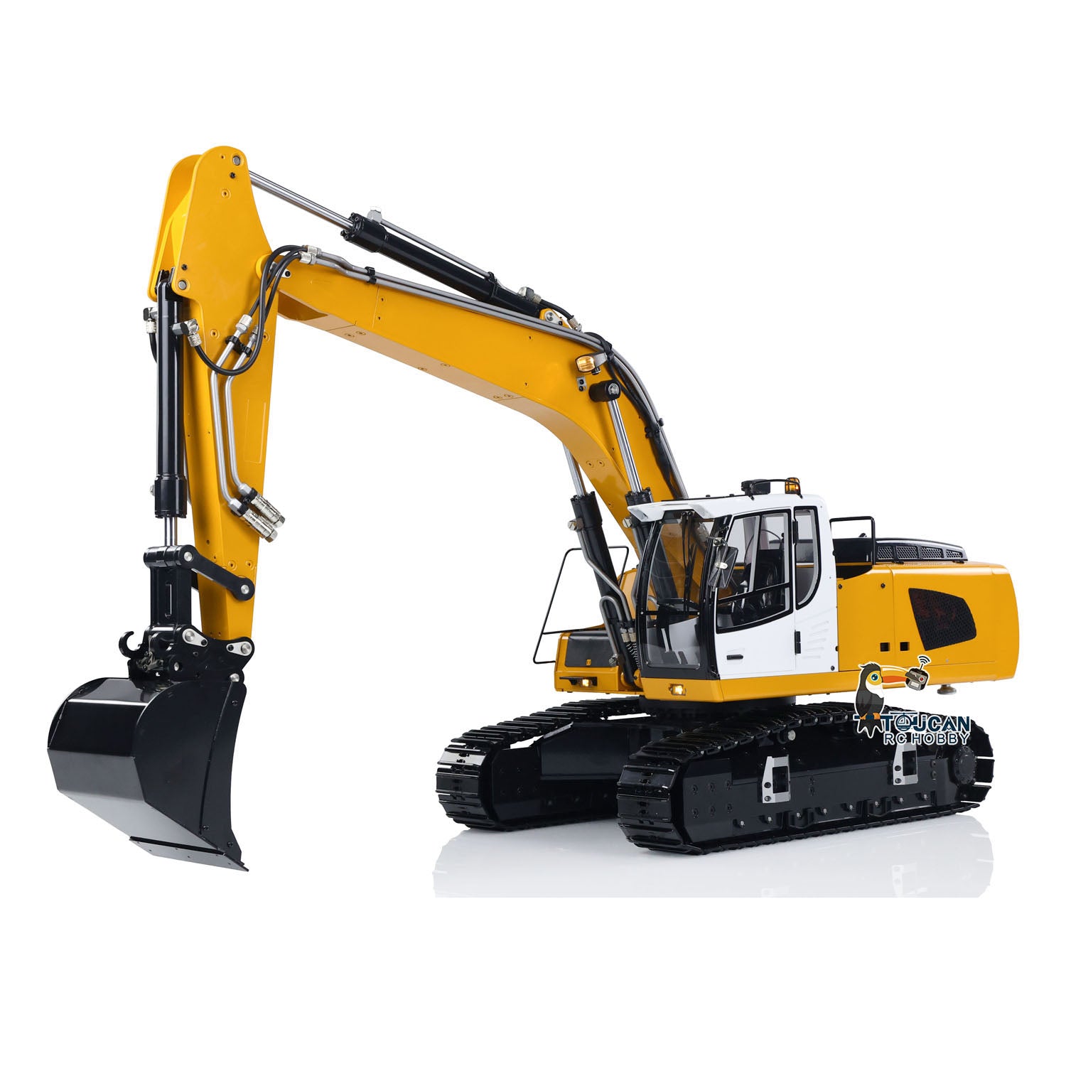 1/14 Scale Remote Control Excavator - 9CH Tracked Digger with Metal Bucket & Ripper, 2-Section Arm, LED Lights, Motor ESC & Hydraulic Cylinders - Perfect for Construction Play, Outdoor Sandbox Digging & RC Hobby Enthusiasts