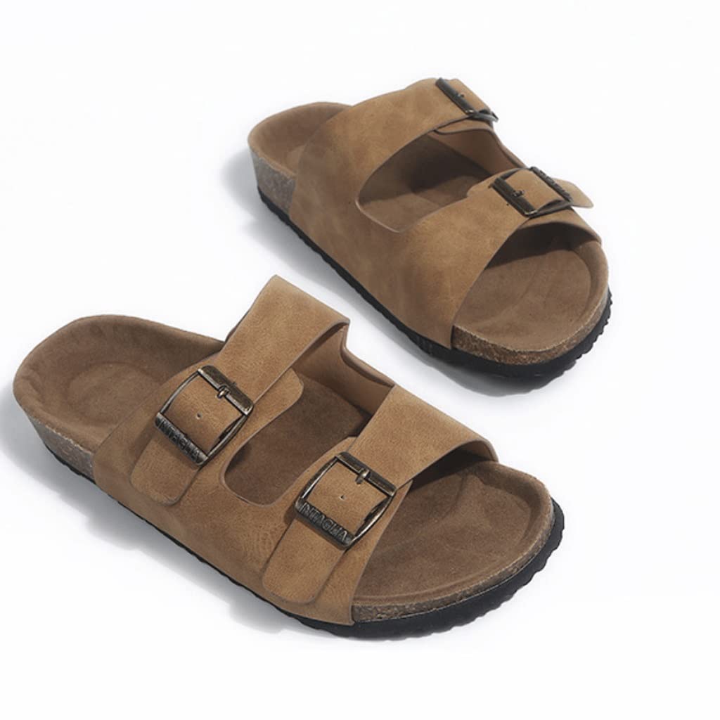 **Men's Summer Sandals with Cork Sole - Breathable Flat Beach Sandals for Wide Feet - Size 39 (Color A) - Perfect for Beach, Pool, and Casual Outdoor Wear**