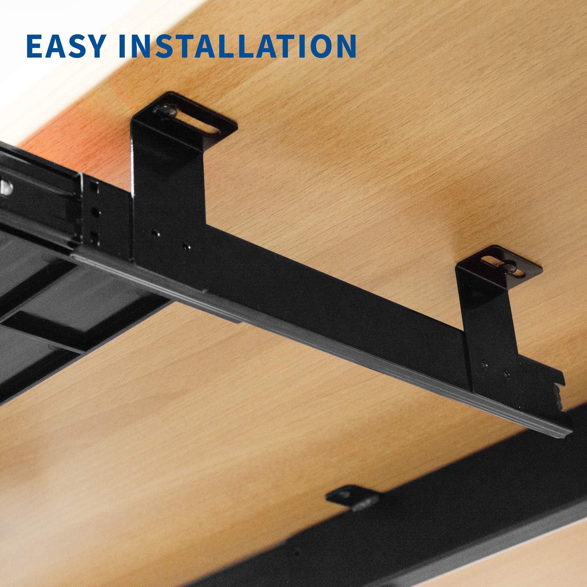 VIVO 17 Inch Under Desk Slide-Out Pencil Drawer Organizer - Slim Black Storage Tray for Home Office, Study, or Workspace - Fits Under Most Desks (Model DESK-AC04D) - Perfect for Pens, Markers, Sticky Notes & Office Supplies