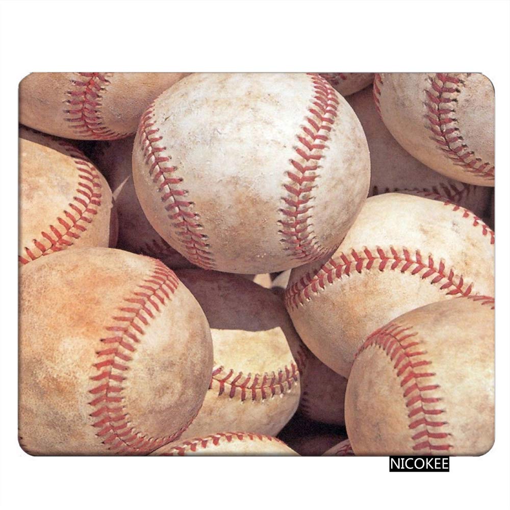 Vintage Baseball Themed Gaming Mouse Pad - Non-Slip Rubber Base, 9.5