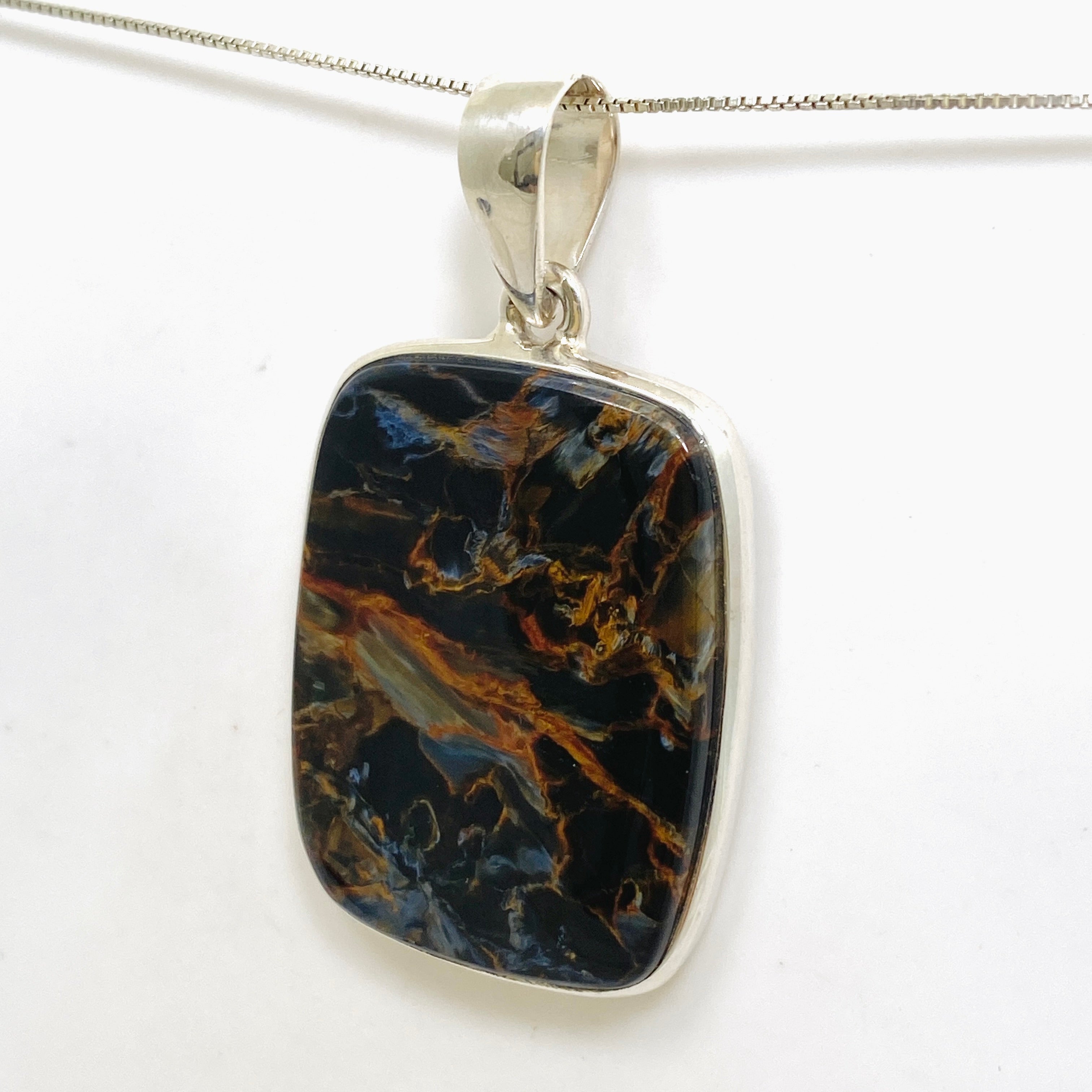 Natural Pietersite Rectangular Cabochon Pendant - Premium Stone Jewelry PPGJ1066 for Women's Fashion & Spiritual Healing