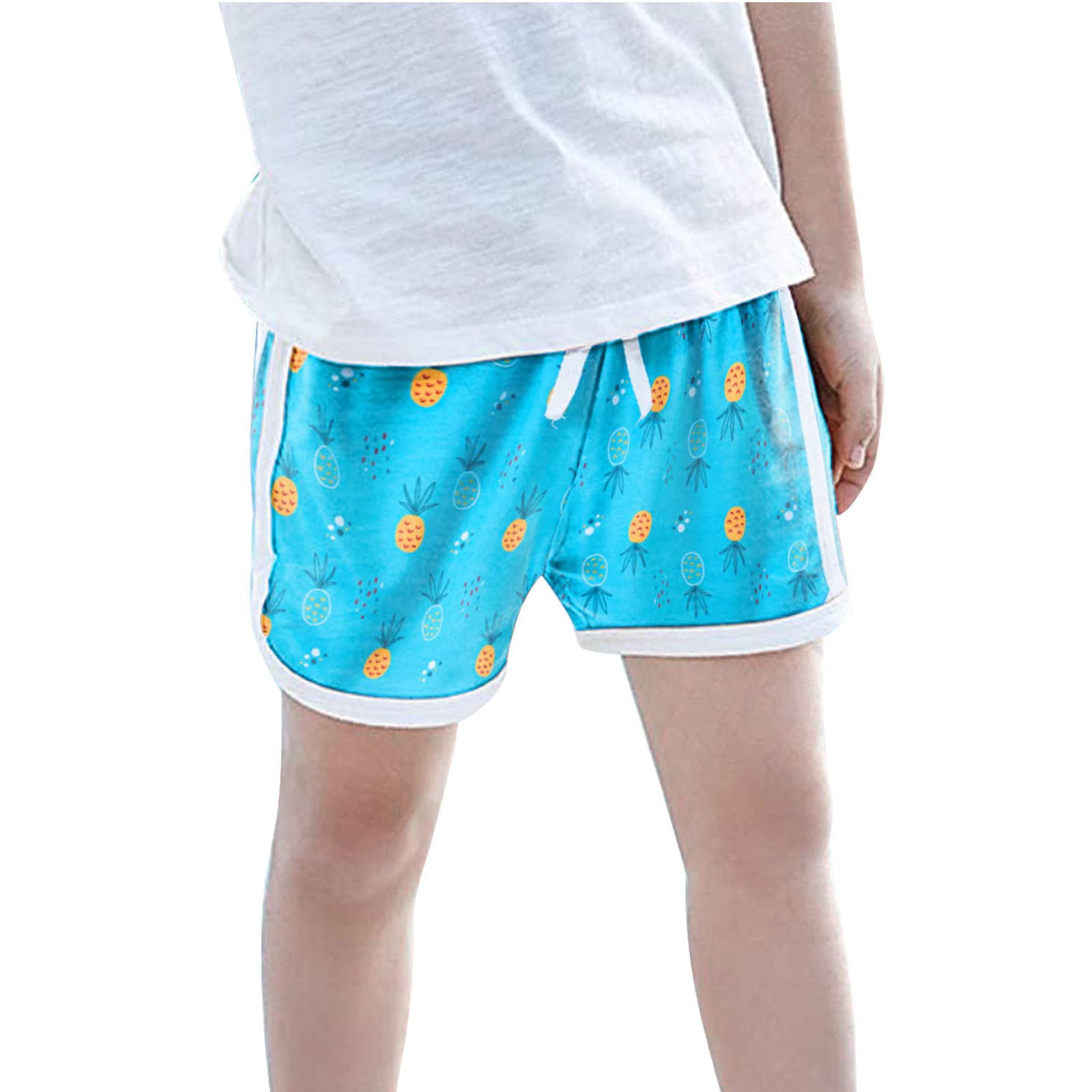 OCCOKO Toddler Boys Girls Cartoon Floral Printed Athletic Shorts - Soft Cotton Kids Sport Shorts for 9-12 Months (OC2205190159) - Perfect for Playtime, Beach Outings & Summer Activities