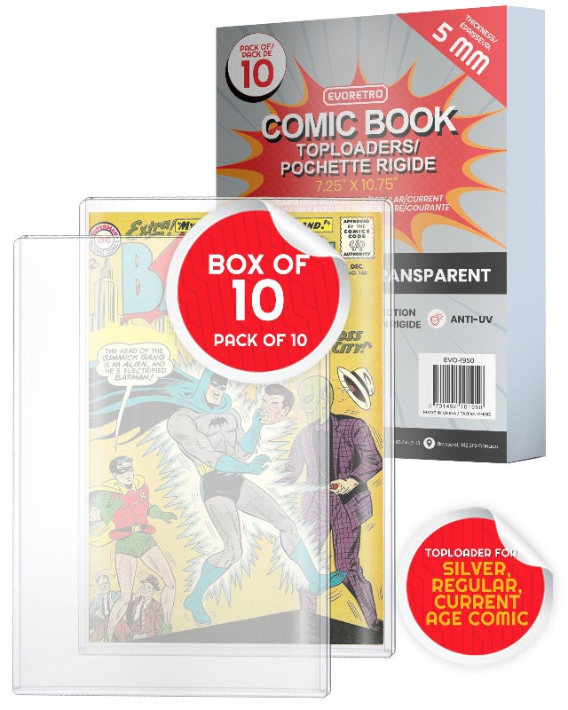 Silver Age Comic Book Top Loader - 5MM Thick Acid-Free Protective Sleeve for Collectible Comics - Perfect for Storage, Display & Grading