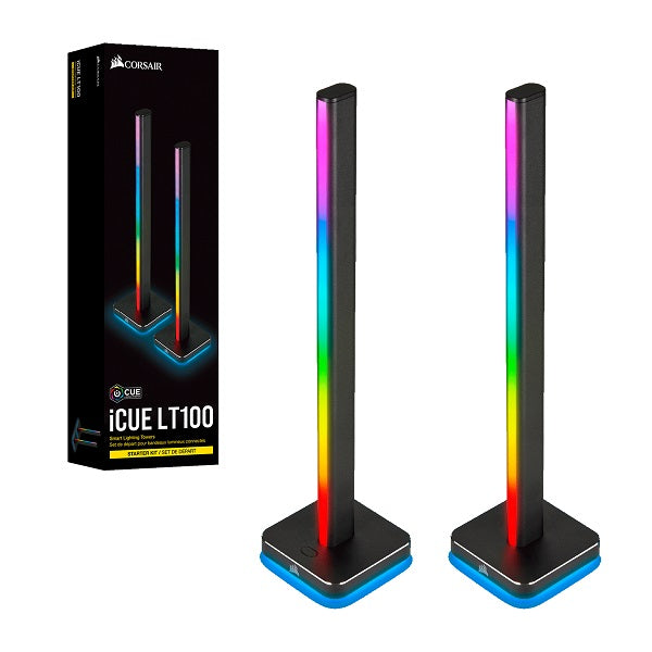 iCUE LT100 Smart RGB LED Lighting Towers Starter Kit - Premium Gaming & PC Setup Lighting for Home & Office - Enhance Your Gaming Room, Desk, or Entertainment Space