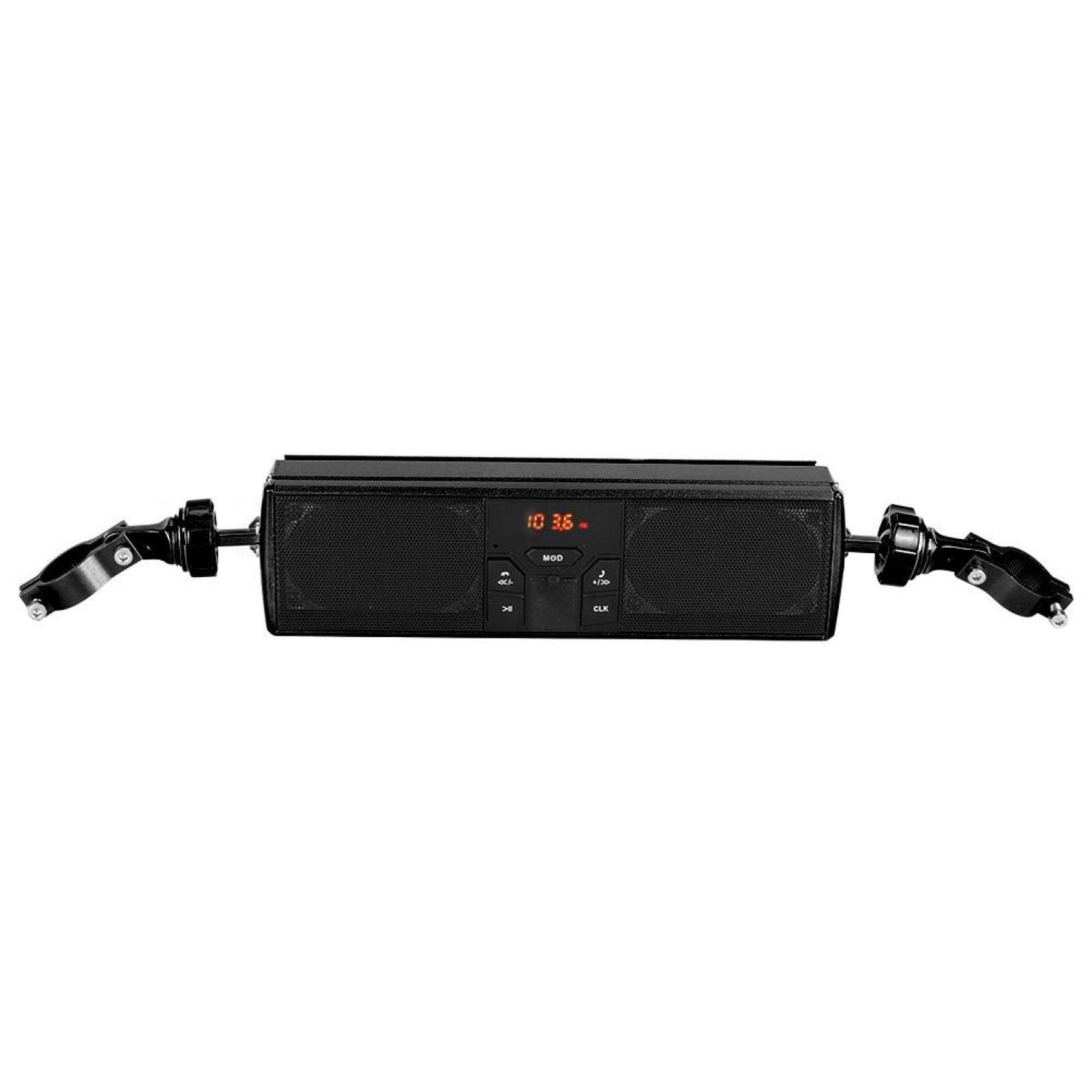 Portable Enhanced Bass Motorcycle Speaker System - Handlebar Mounted Waterproof Bluetooth Speakers for Motorbikes & Bikes (Black) | Perfect for Road Trips, Commuting & Outdoor Adventures