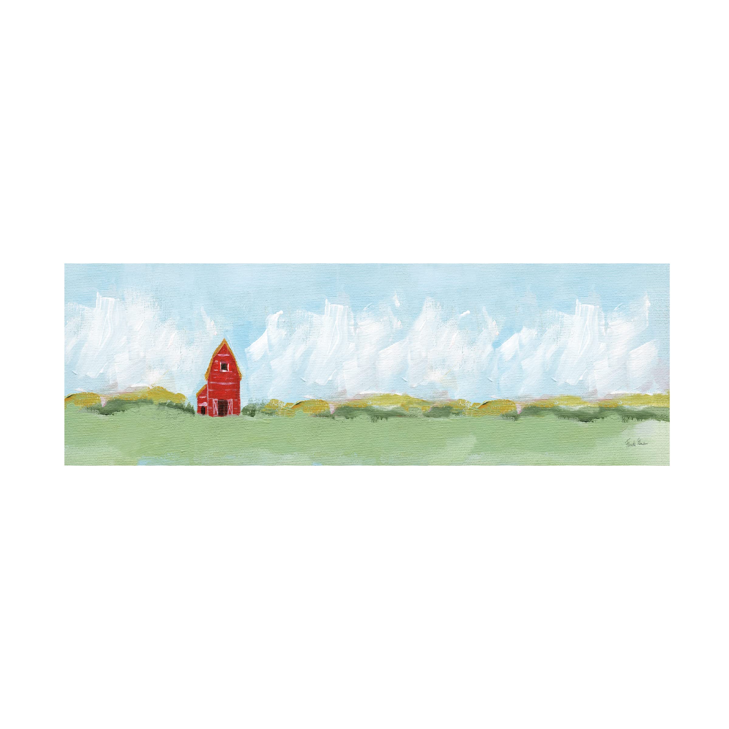 Farida Zaman 'Country Feel Landscape' Canvas Wall Art Print - Rustic Farmhouse Decor for Living Room, Bedroom & Office