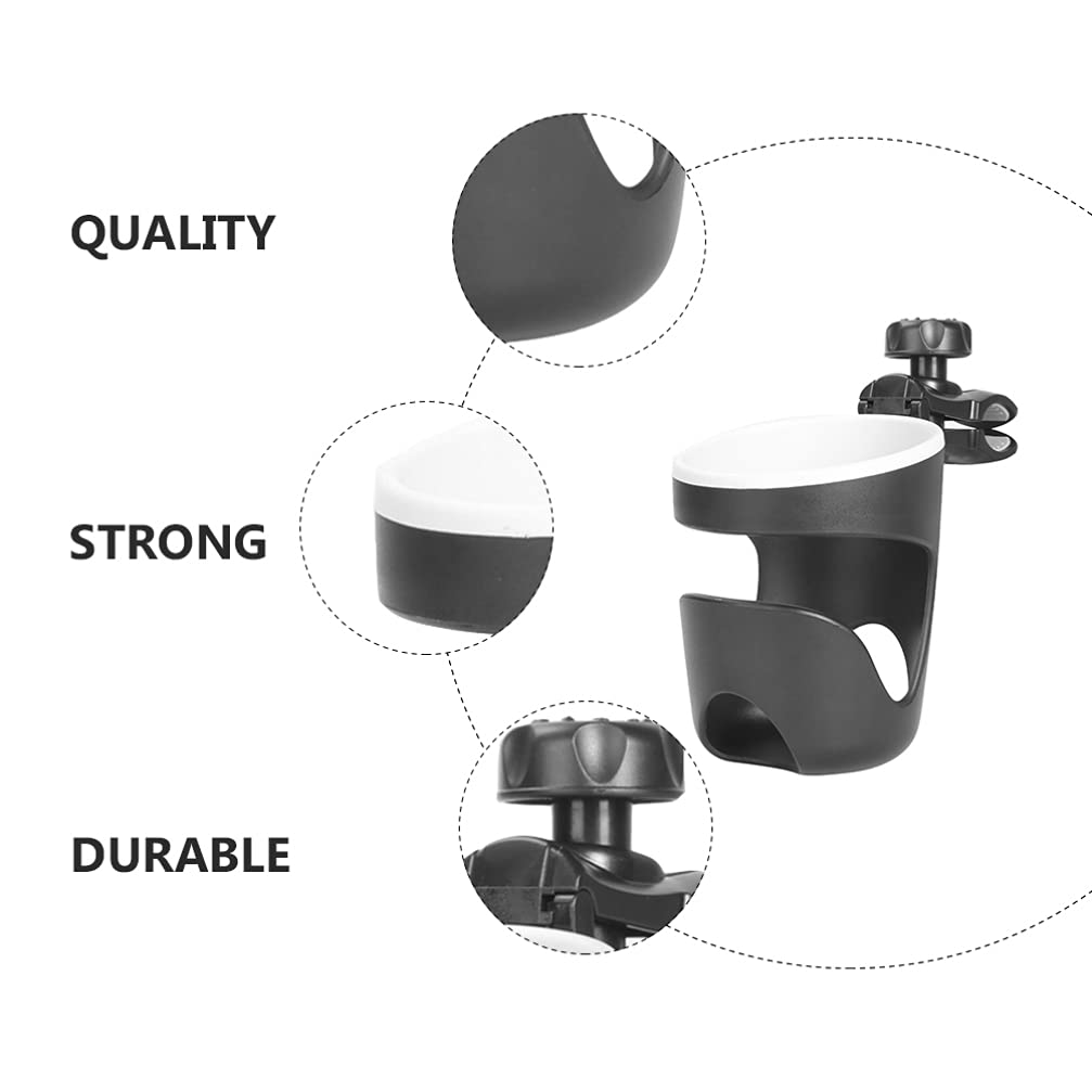 Universal Bike Water Bottle Holder & Stroller Cup Holder - Adjustable Drink Rack for Bicycles, Baby Strollers, Wheelchairs, Walkers & Jogging Strollers - Durable Black Accessory (Perfect for Cycling, Jogging, Parenting & Outdoor Activities)