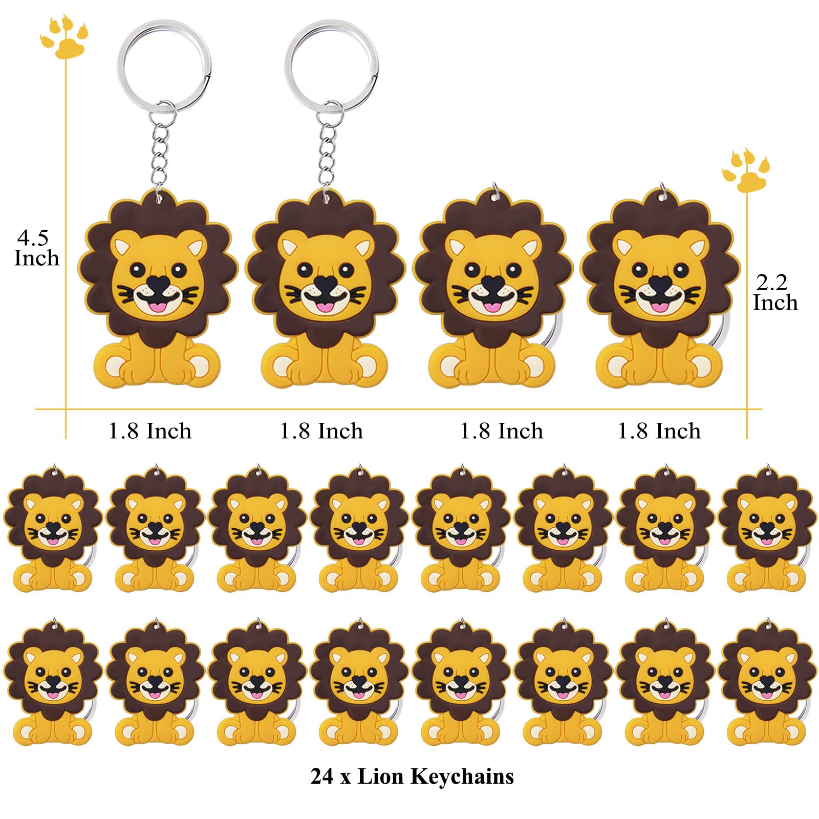 24-Pack Lion Party Decorations for Jungle Safari Theme - Wild Woodland Baby Shower & Kids Birthday Party Favors - Perfect for Guest Gifts, Table Centerpieces, and Photo Booth Props