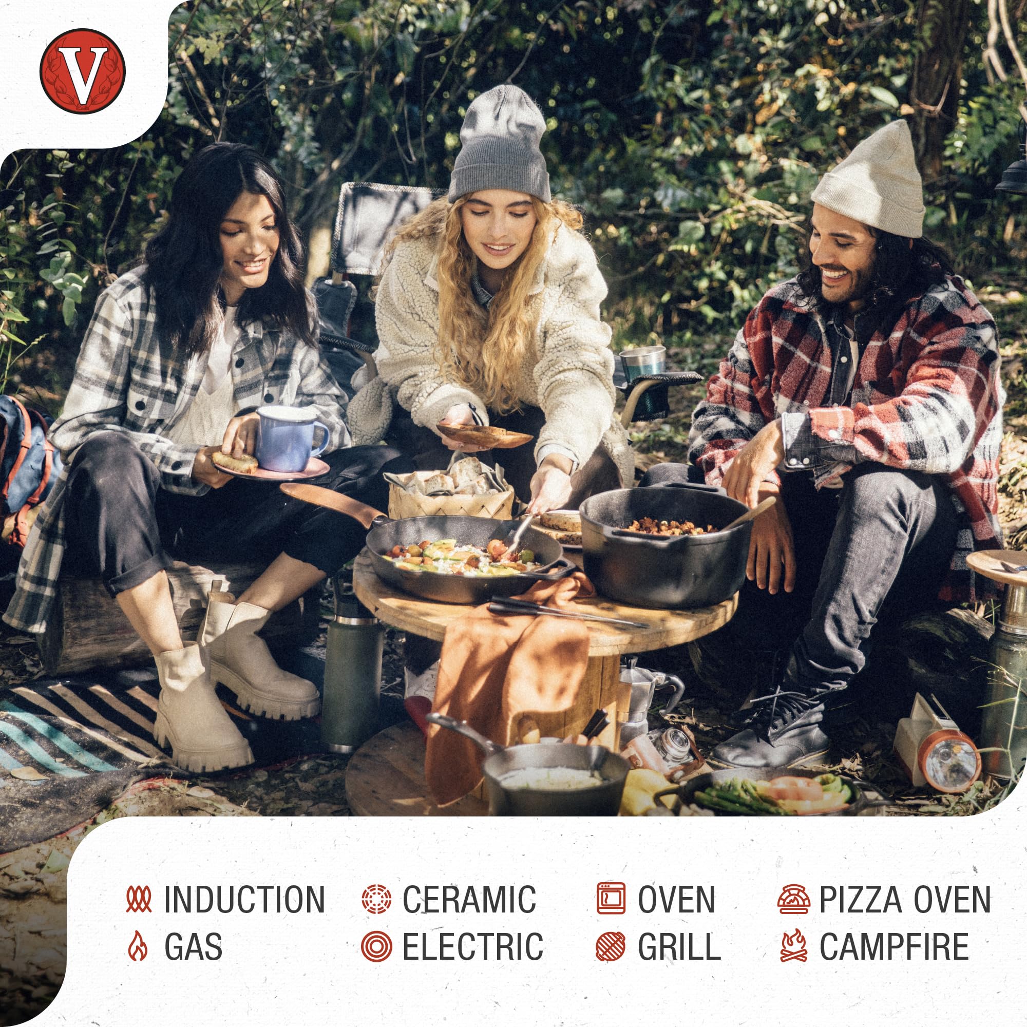 Victoria Rectangular Cast Iron Griddle - Double Burner Reversible Grill Pan, 13 x 8.5 Inch, Pre-Seasoned with 100% Kosher Certified Non-GMO Flaxseed Oil (Model GDL-189) - Perfect for Stovetop, Camping & Outdoor Cooking